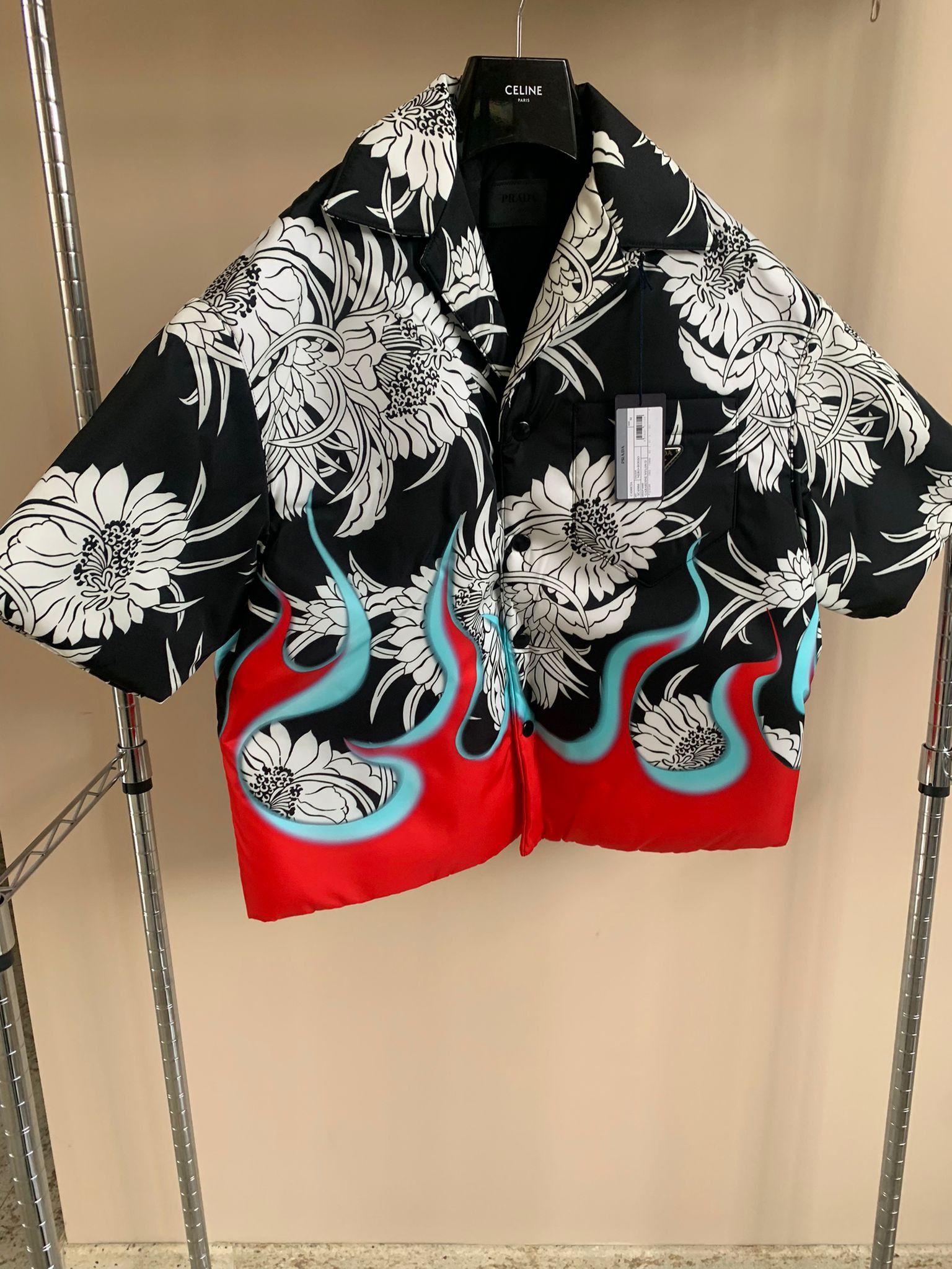 Prada Floral Flame Padded Jacket in Multicolor Size US M / EU 48-50 / 2 - 12 Thumbnail