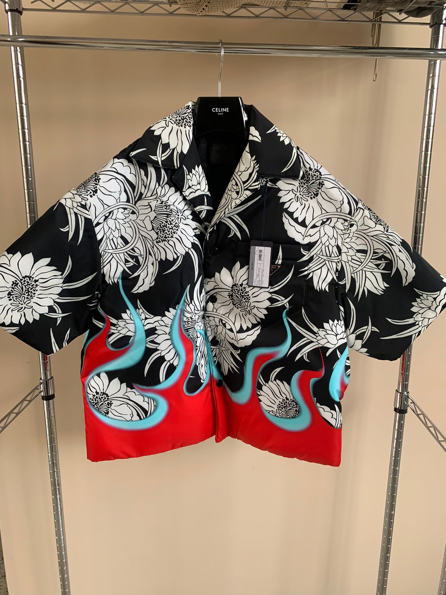 Prada Floral Flame Padded Jacket in Multicolor Size US M / EU 48-50 / 2 - 1 Thumbnail