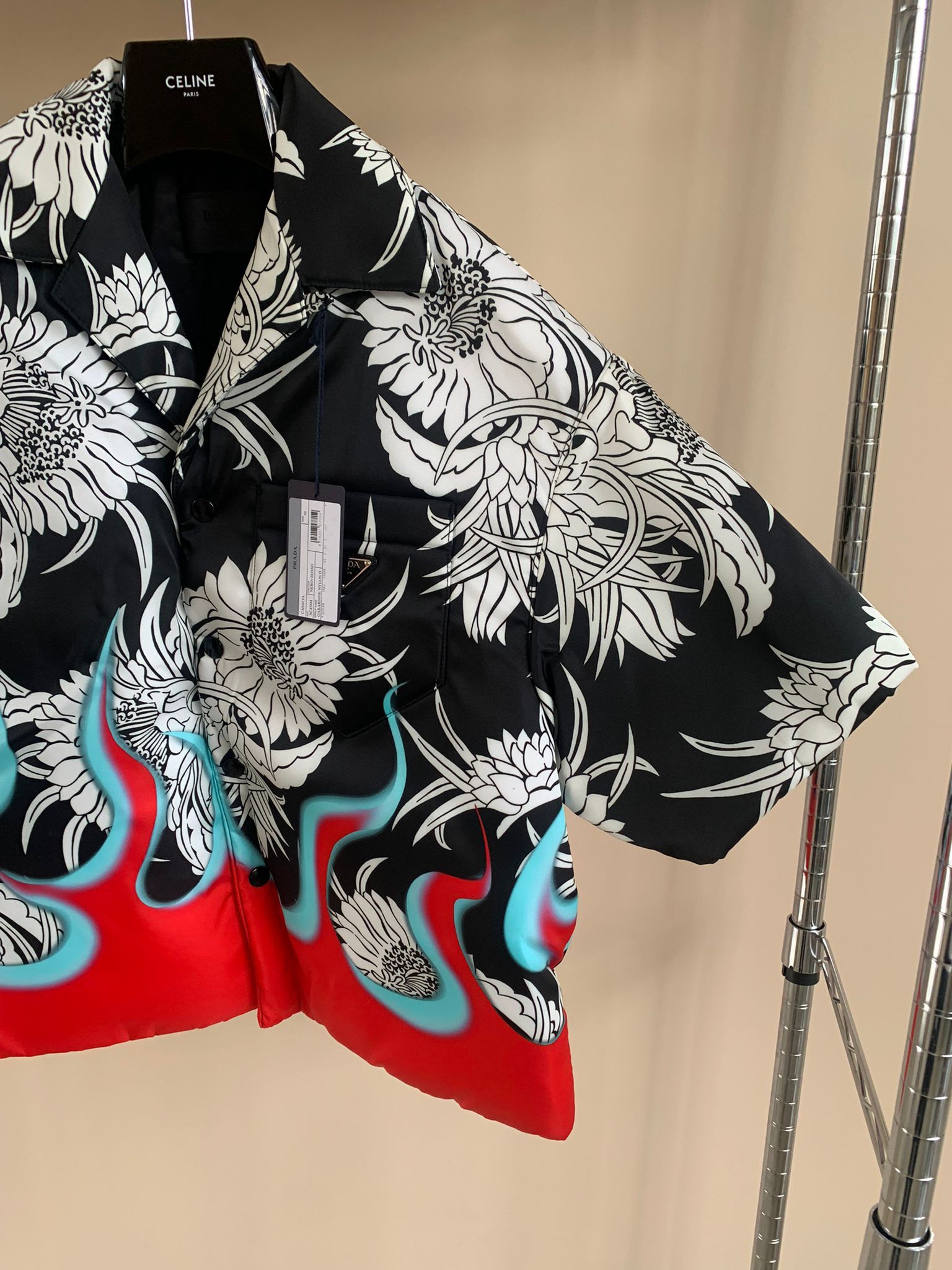 Prada Floral Flame Padded Jacket in Multicolor Size US M / EU 48-50 / 2 - 4 Thumbnail