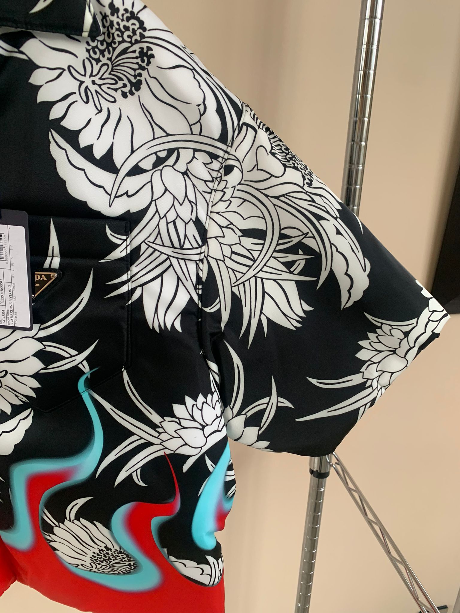 Prada Floral Flame Padded Jacket in Multicolor Size US M / EU 48-50 / 2 - 6 Thumbnail