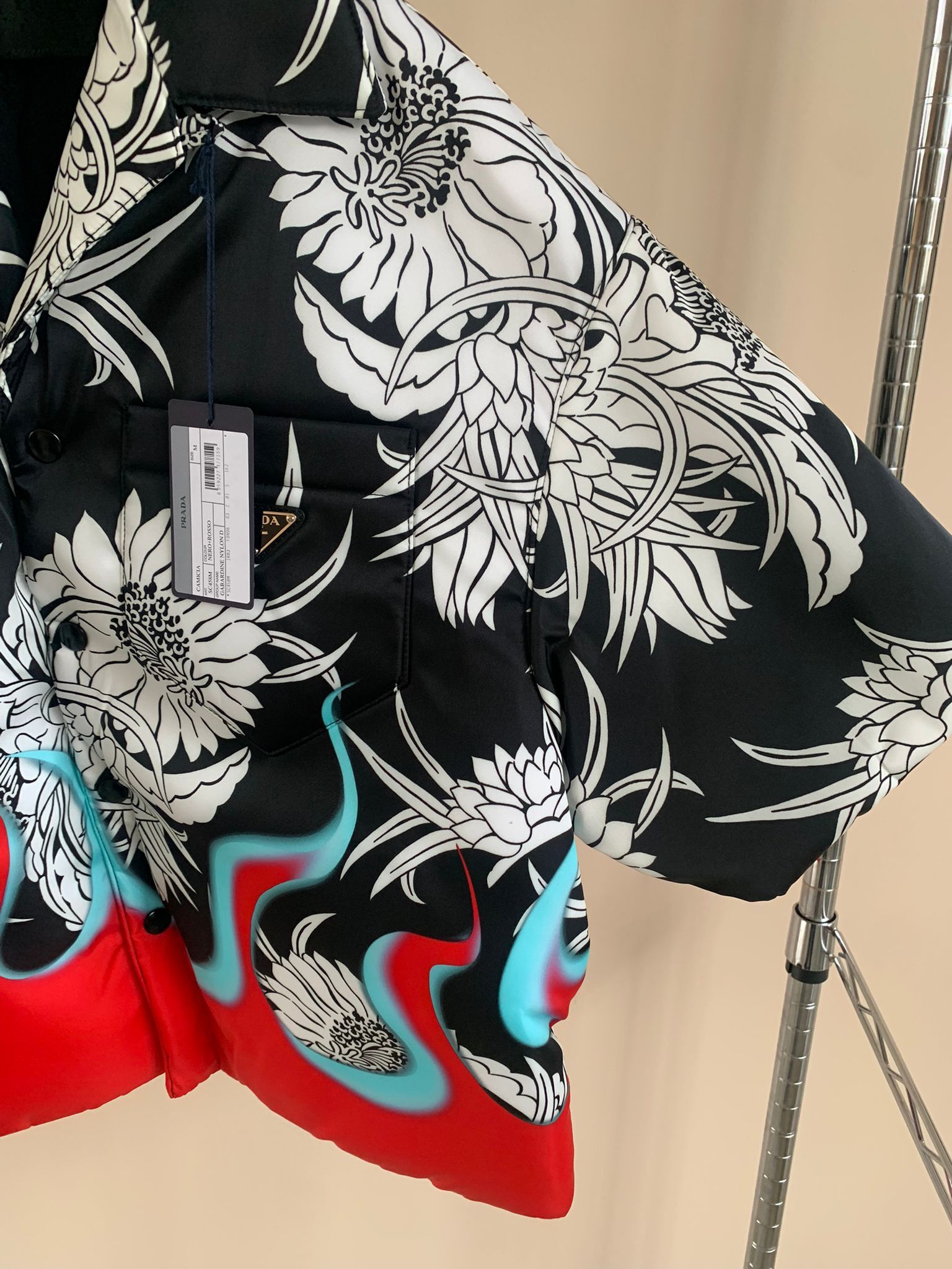 Prada Floral Flame Padded Jacket in Multicolor Size US M / EU 48-50 / 2 - 3 Thumbnail