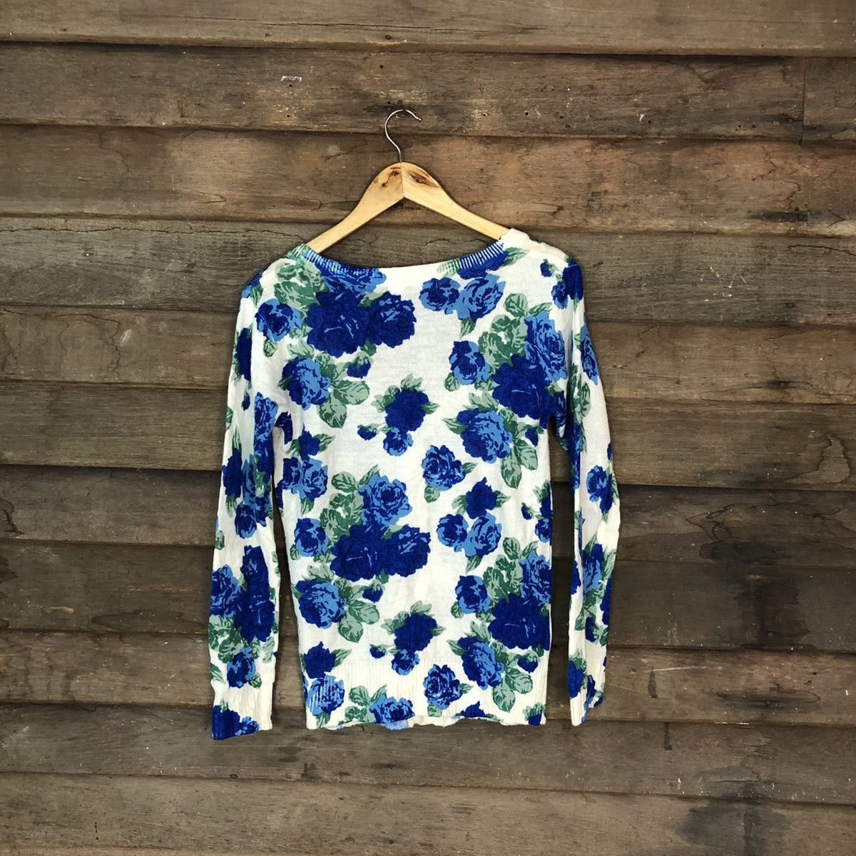 Japanese Brand Azul Flowers Blue art japan Cardigan #6922 Size S / US 4 / IT 40 - 8 Thumbnail