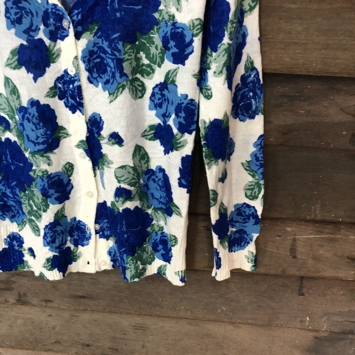 Japanese Brand Azul Flowers Blue art japan Cardigan #6922 Size S / US 4 / IT 40 - 5 Thumbnail