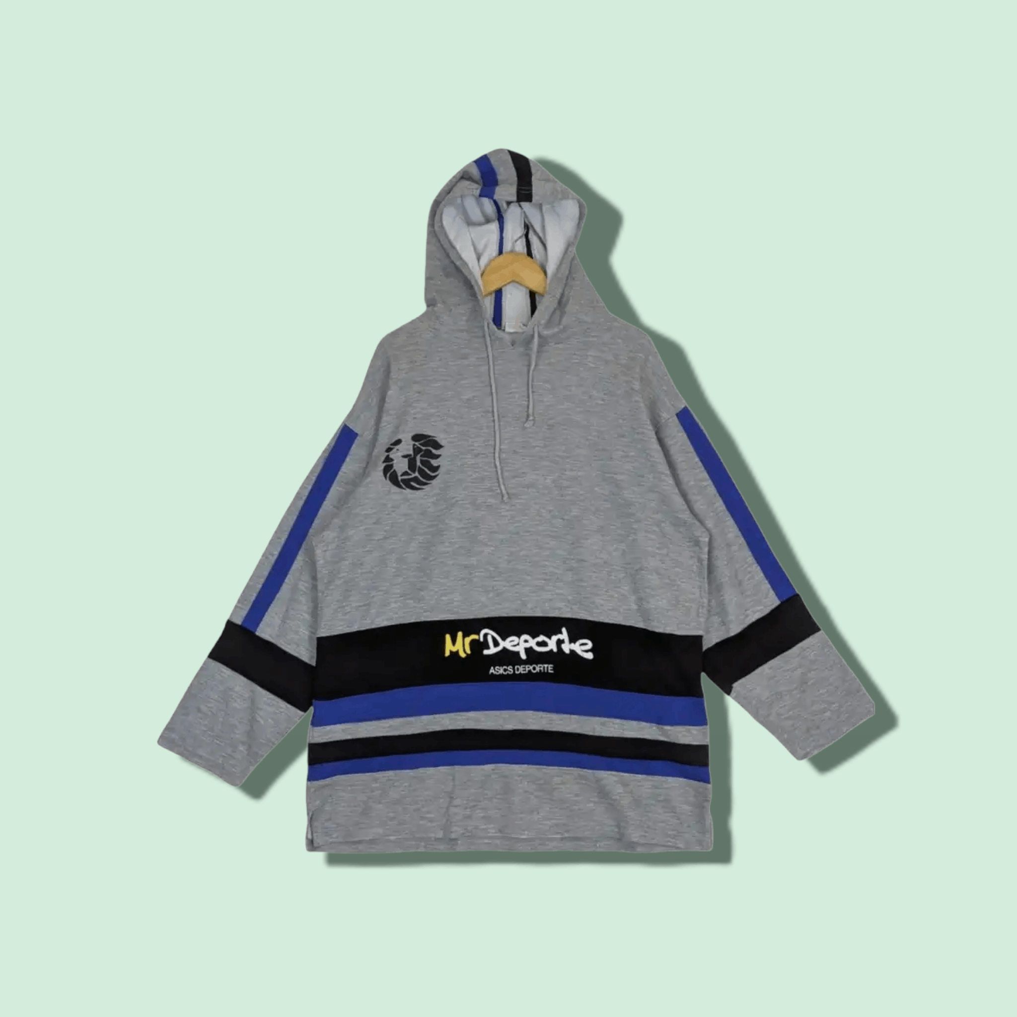 Asics × Japanese Brand 90's MR DEPORTE Asics Sportswear Hoodie Size US XXL / EU 58 / 5 - 1 Thumbnail
