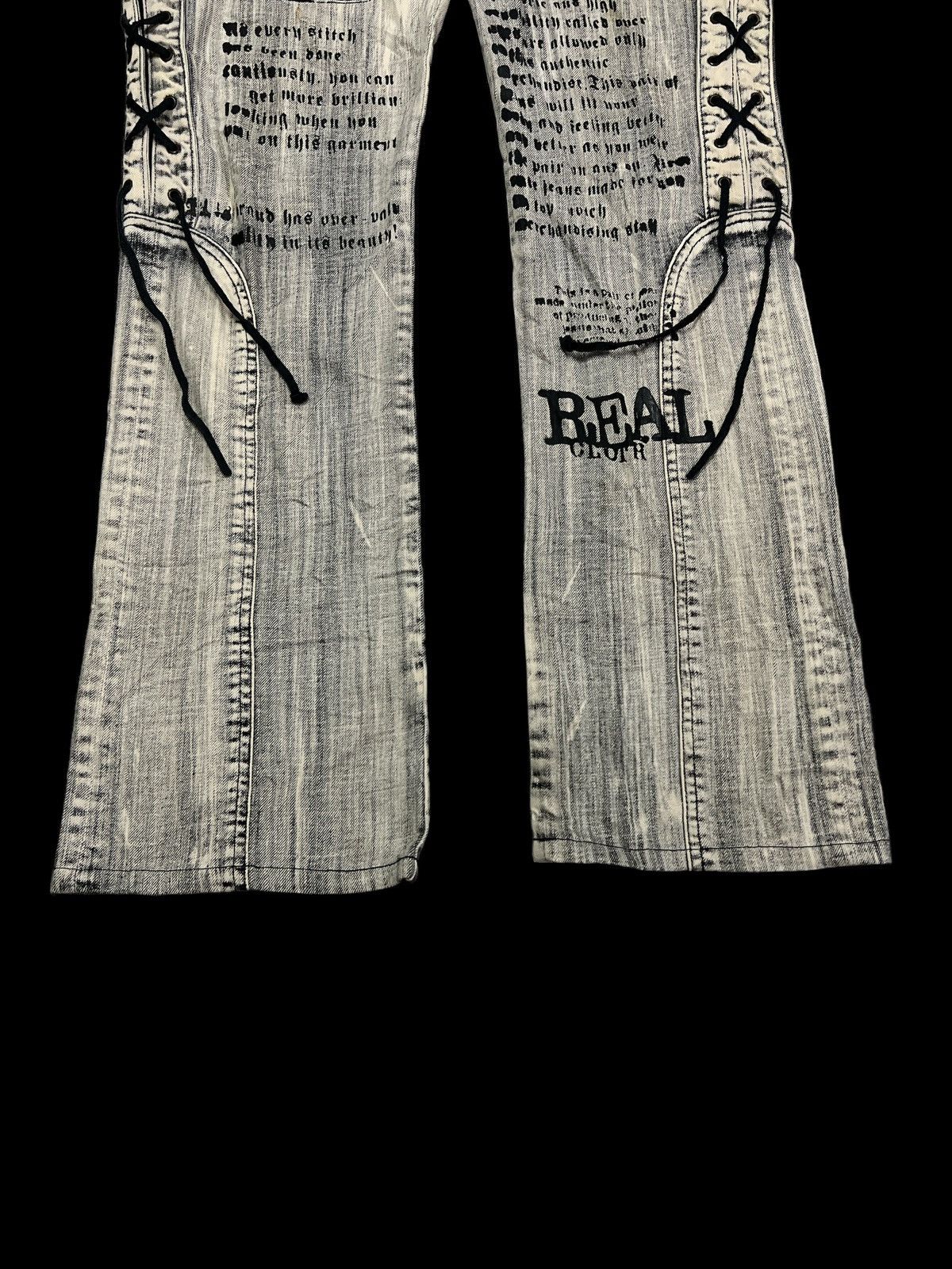 Other FLARED💥SICK🔥 Y2K ACID WASH CRAZY DESIGN PUNK STYLE Size US 35 - 5 Thumbnail