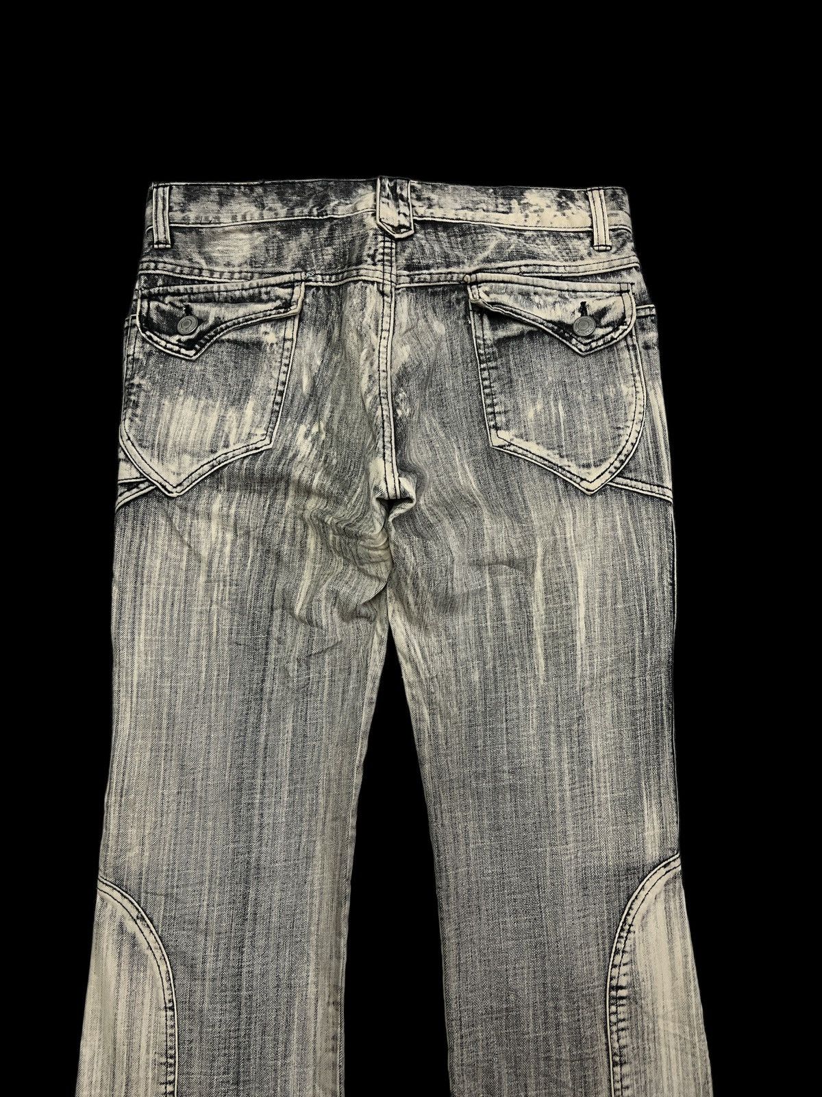 Other FLARED💥SICK🔥 Y2K ACID WASH CRAZY DESIGN PUNK STYLE Size US 35 - 8 Thumbnail