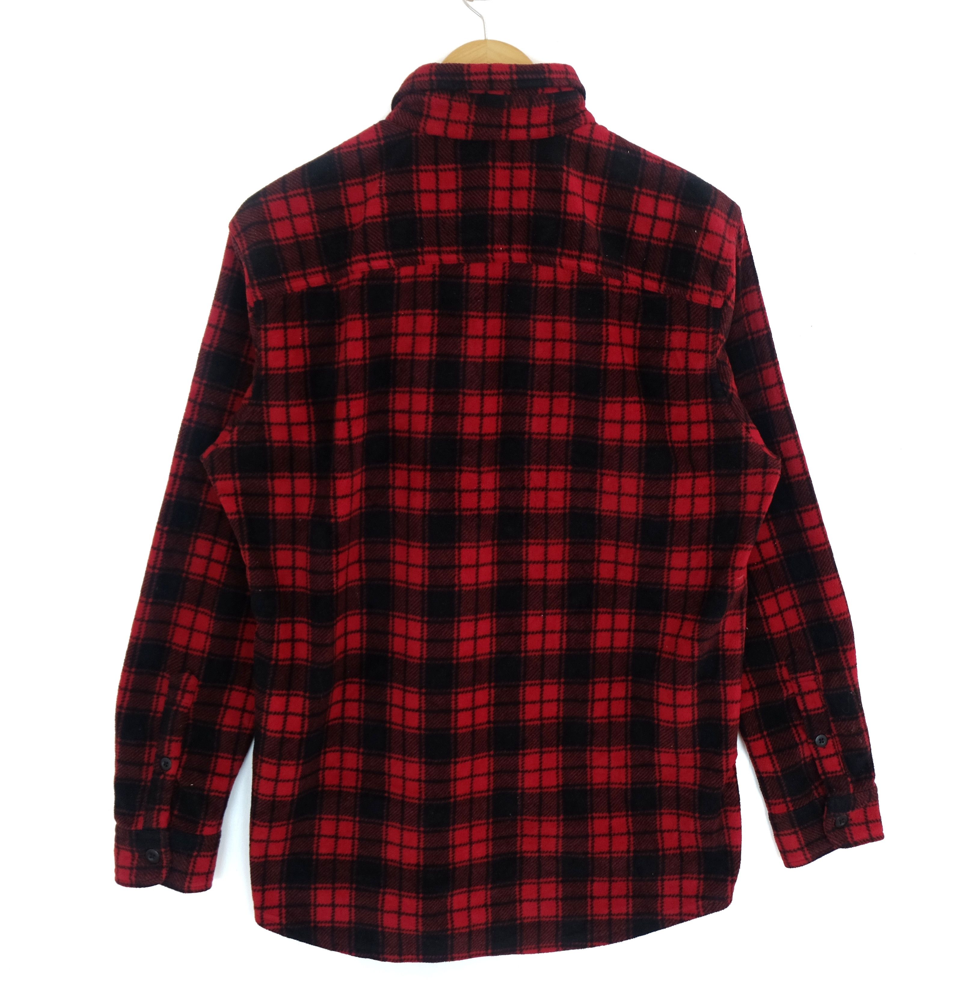 Flannel × Japanese Brand × Uniqlo UNIQLO Red Check Button Up Fleece Shirt Flannel Cowboy Size US M / EU 48-50 / 2 - 6 Thumbnail