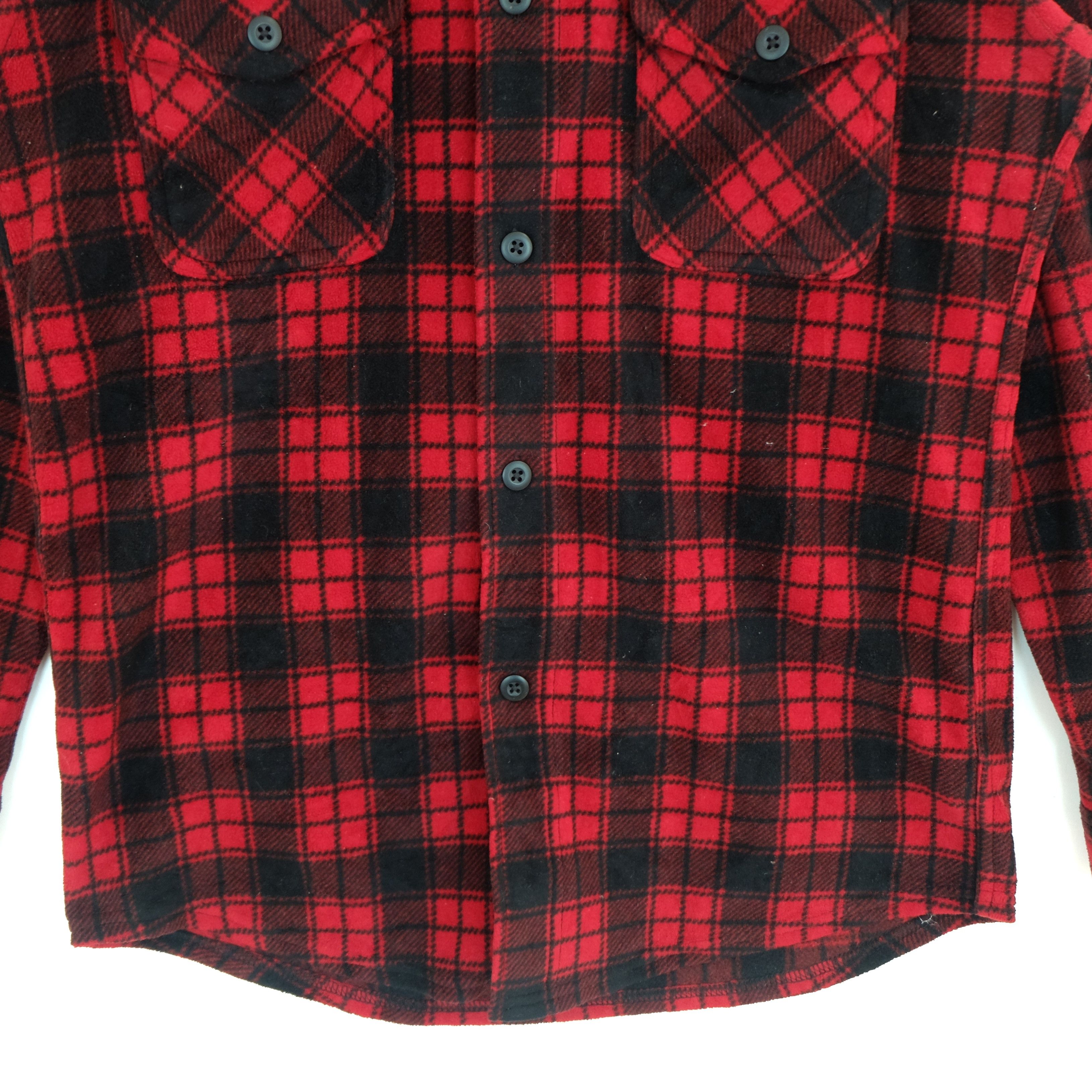 Flannel × Japanese Brand × Uniqlo UNIQLO Red Check Button Up Fleece Shirt Flannel Cowboy Size US M / EU 48-50 / 2 - 5 Thumbnail