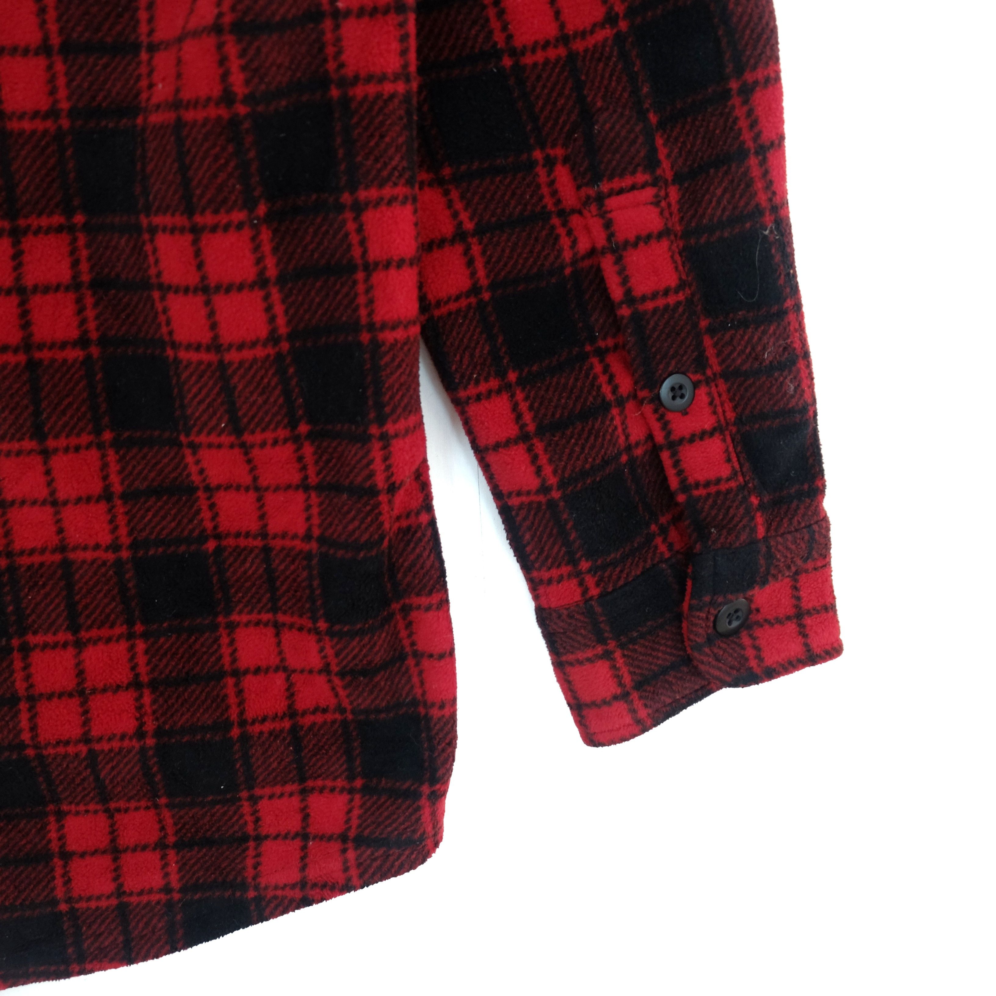 Flannel × Japanese Brand × Uniqlo UNIQLO Red Check Button Up Fleece Shirt Flannel Cowboy Size US M / EU 48-50 / 2 - 7 Thumbnail