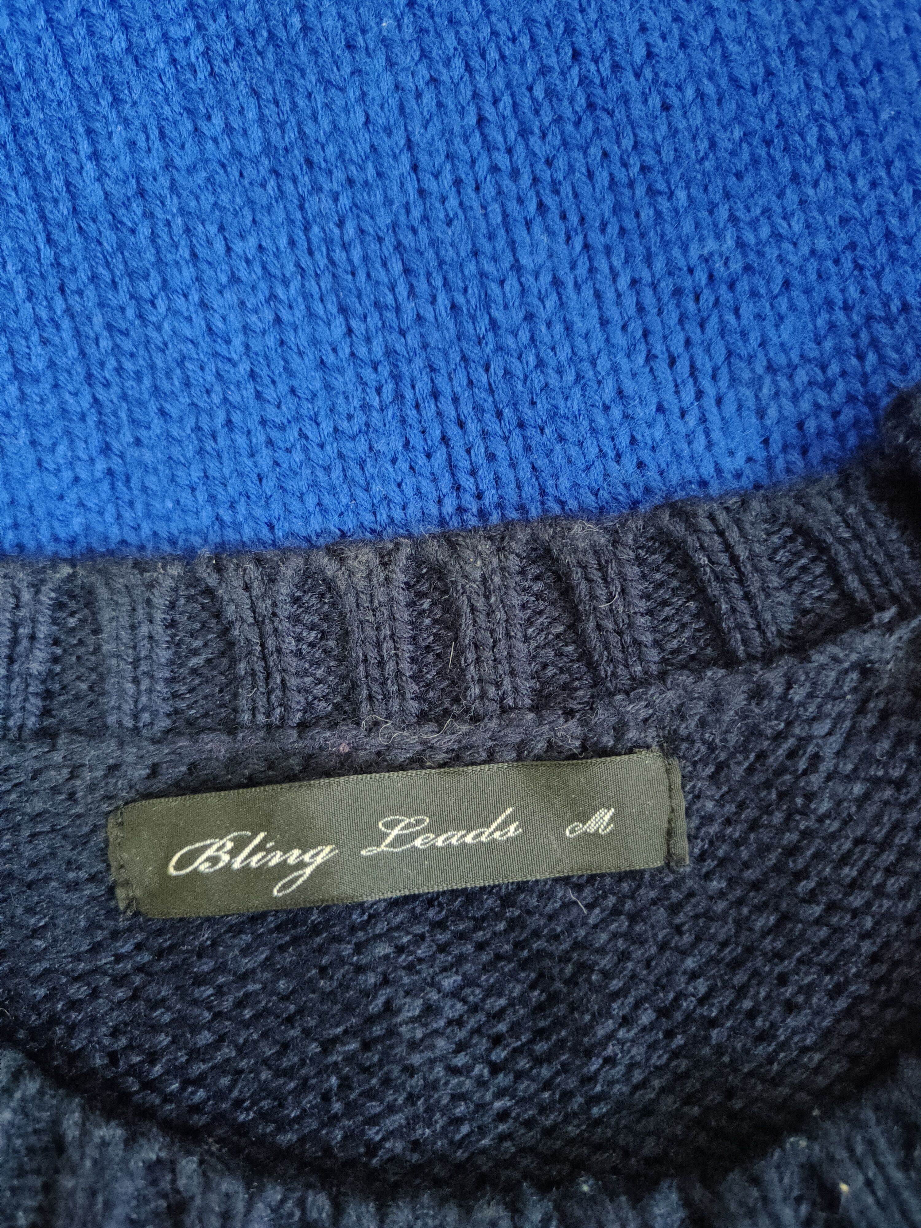 Japanese Brand × Other Bling Leads Dark Blue Knitwear sweatshirt #5496 Size US M / EU 48-50 / 2 - 11 Thumbnail