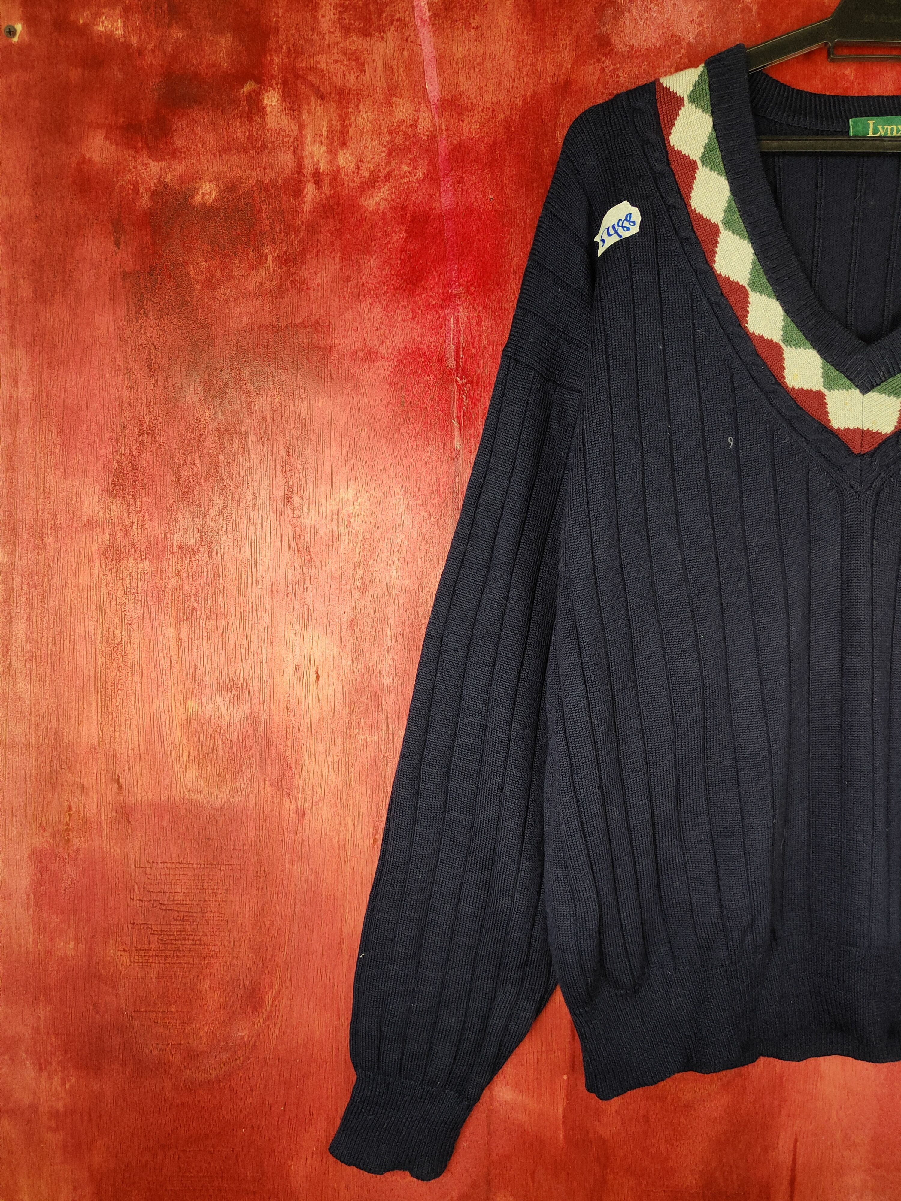 Japanese Brand × Vintage Lynx vintage Dark Blue Knitwear Sweatshirt #5488 Size US L / EU 52-54 / 3 - 4 Thumbnail