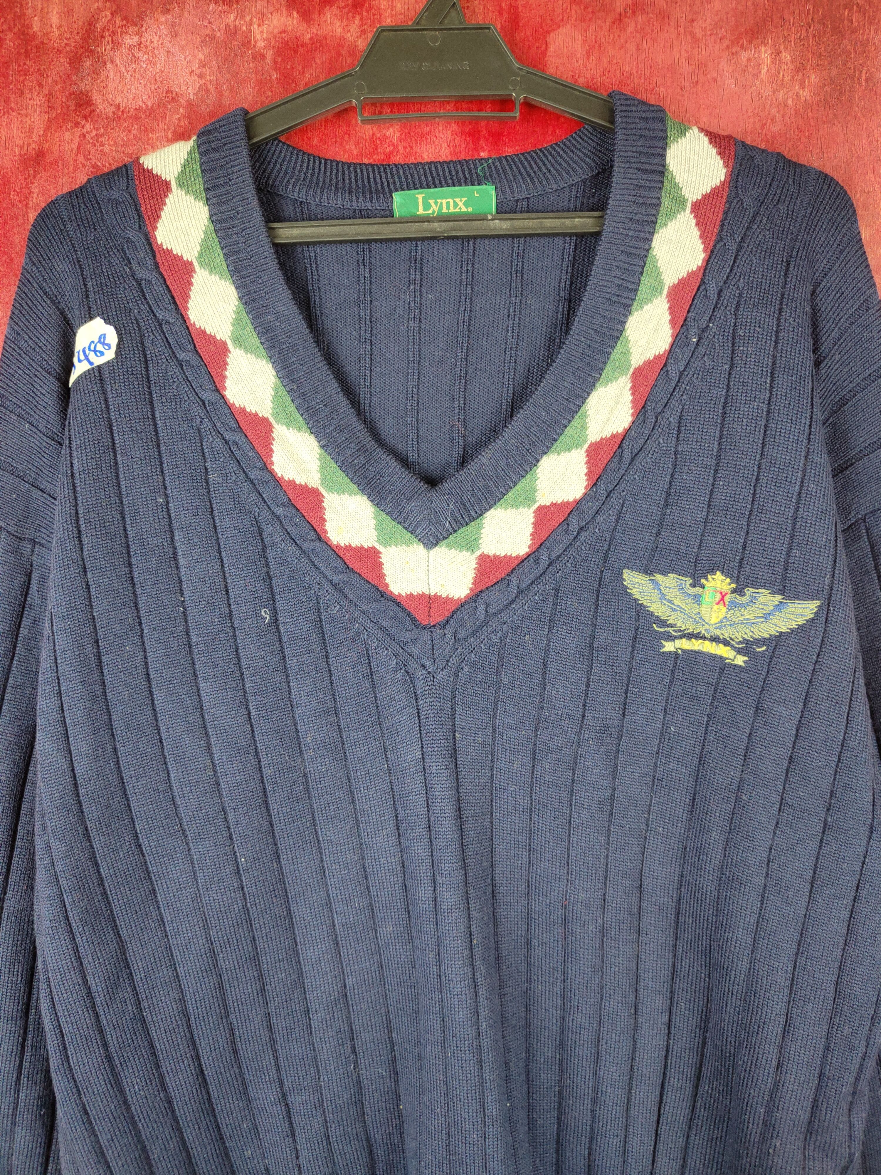 Japanese Brand × Vintage Lynx vintage Dark Blue Knitwear Sweatshirt #5488 Size US L / EU 52-54 / 3 - 2 Thumbnail