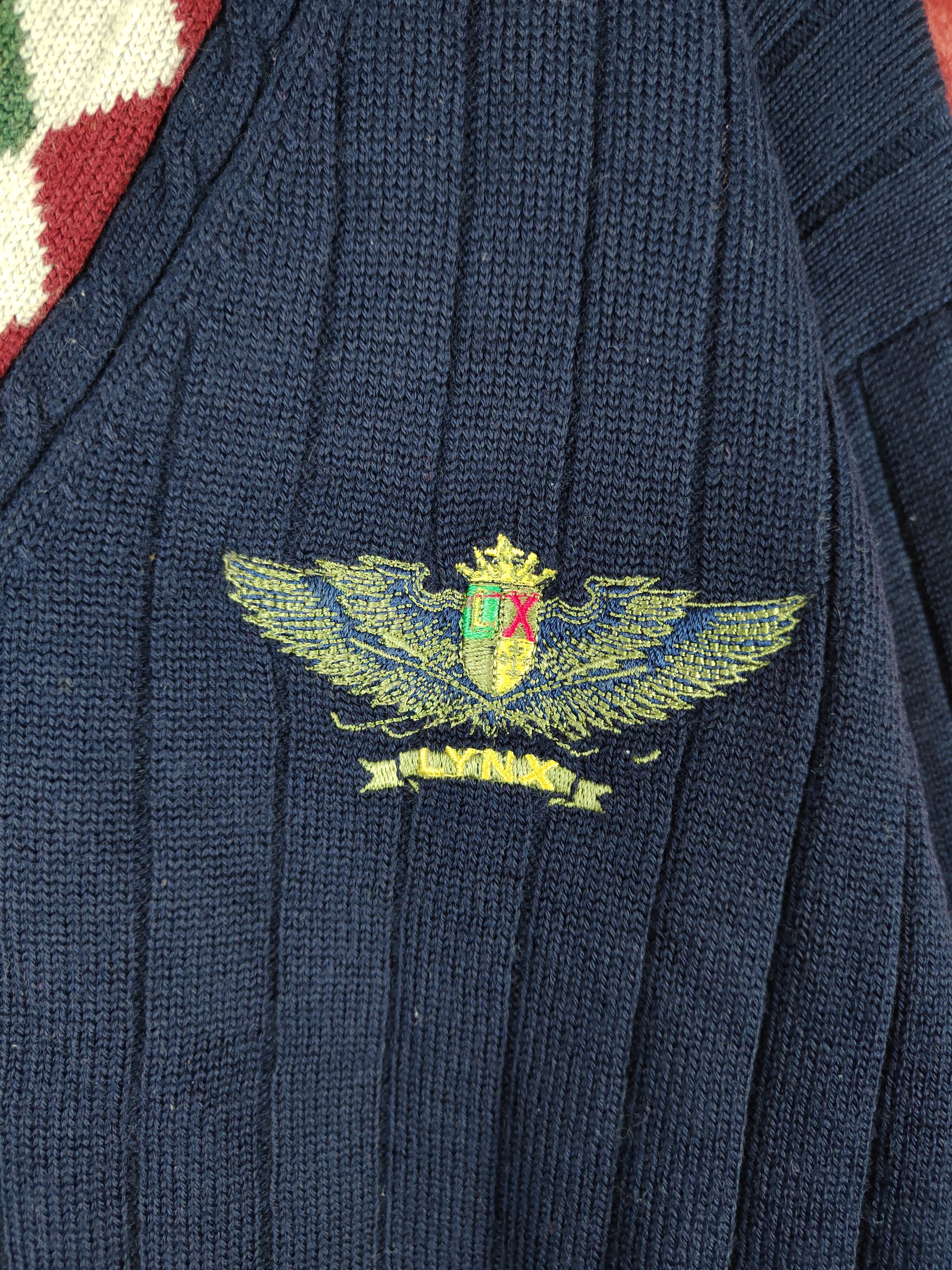Japanese Brand × Vintage Lynx vintage Dark Blue Knitwear Sweatshirt #5488 Size US L / EU 52-54 / 3 - 3 Thumbnail