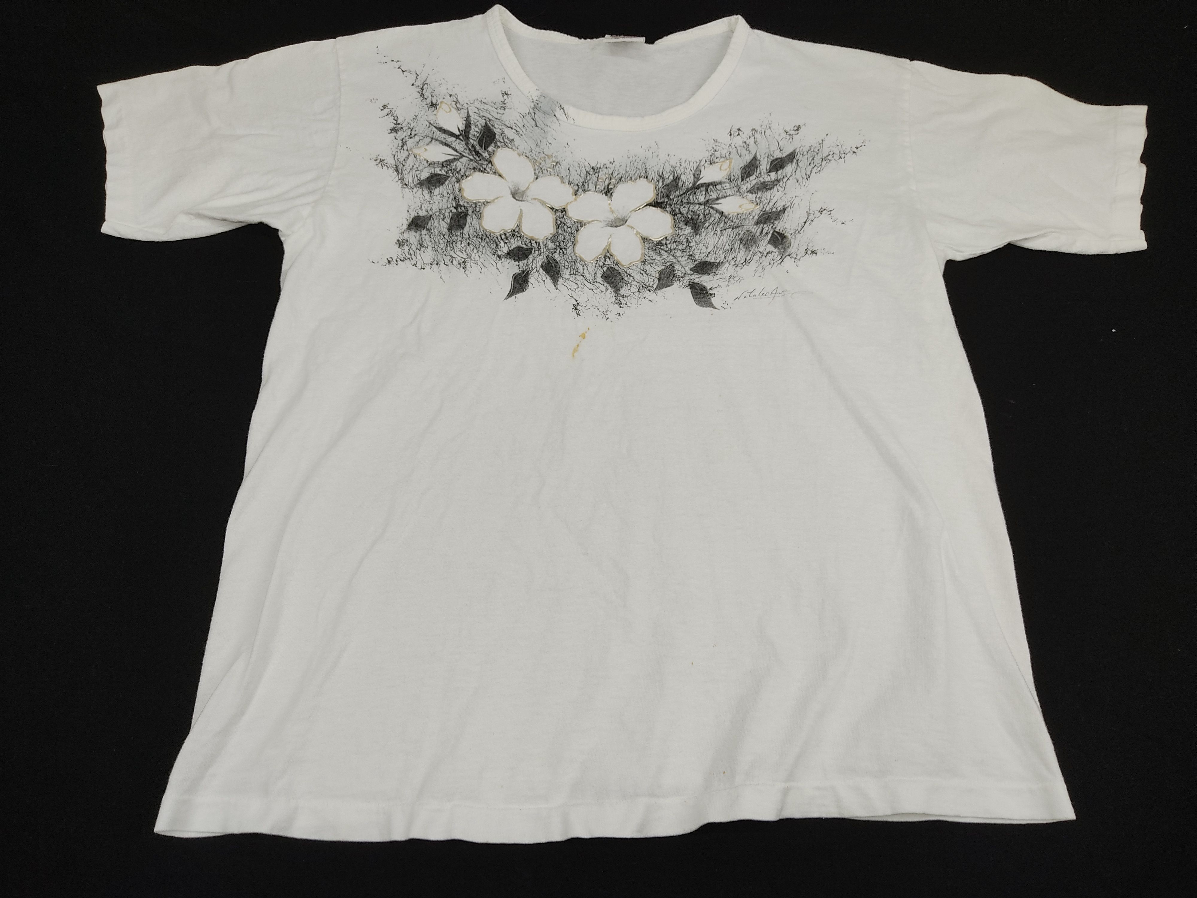Vintage 90s Anvil Floral Tee Art By Natalia Aral USA