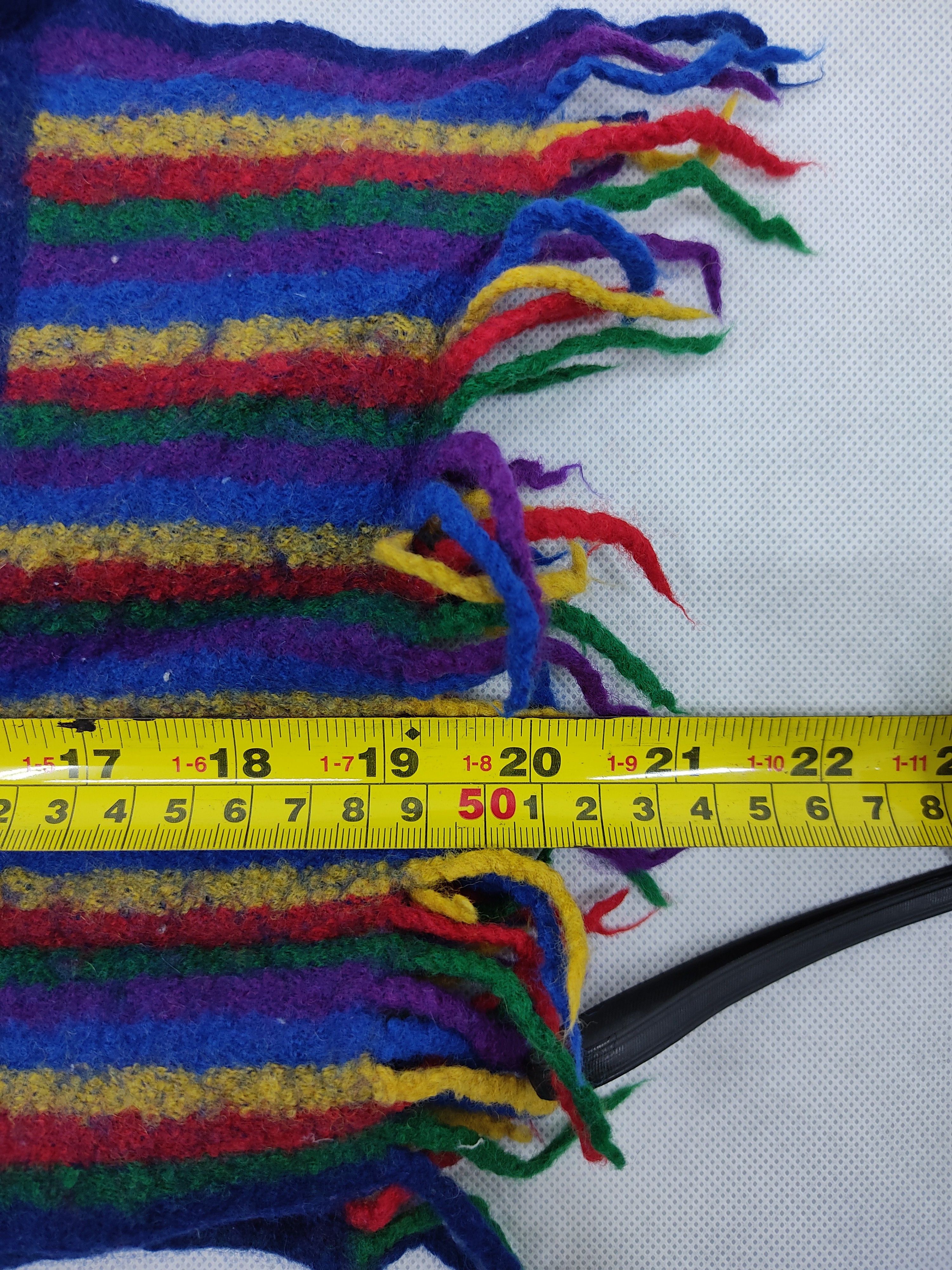 Japanese Brand Vintage Kenzo Paris Rainbow Striped Muffler Pure Cashmere Size ONE SIZE - 5 Thumbnail