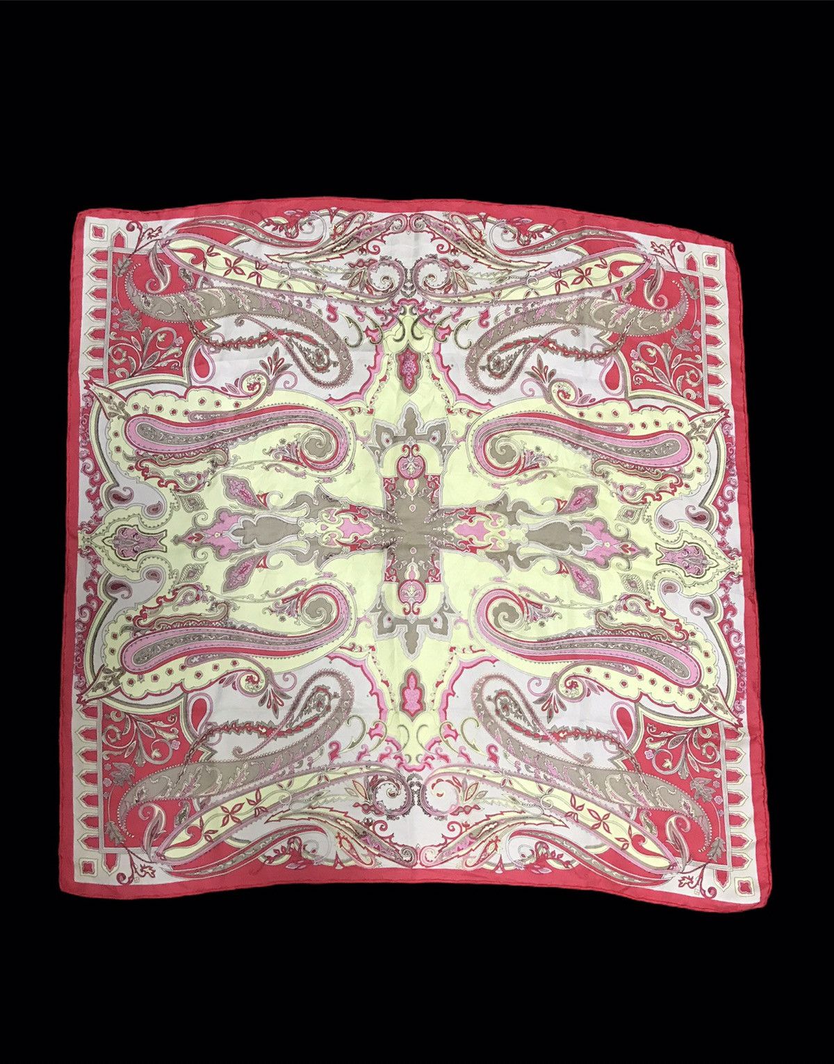 Other Vintage Silk Scarf Abstract Printed Motif Paisley Size ONE SIZE - 4 Thumbnail