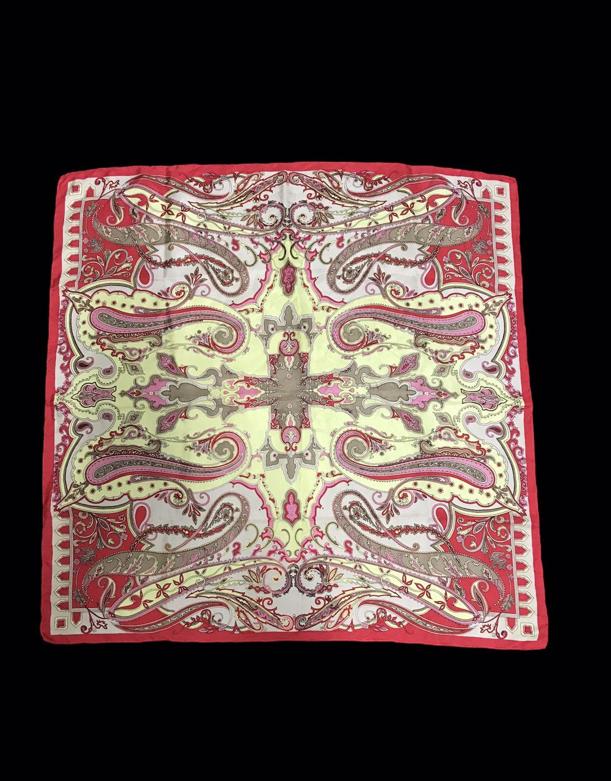 Other Vintage Silk Scarf Abstract Printed Motif Paisley Size ONE SIZE - 1 Thumbnail
