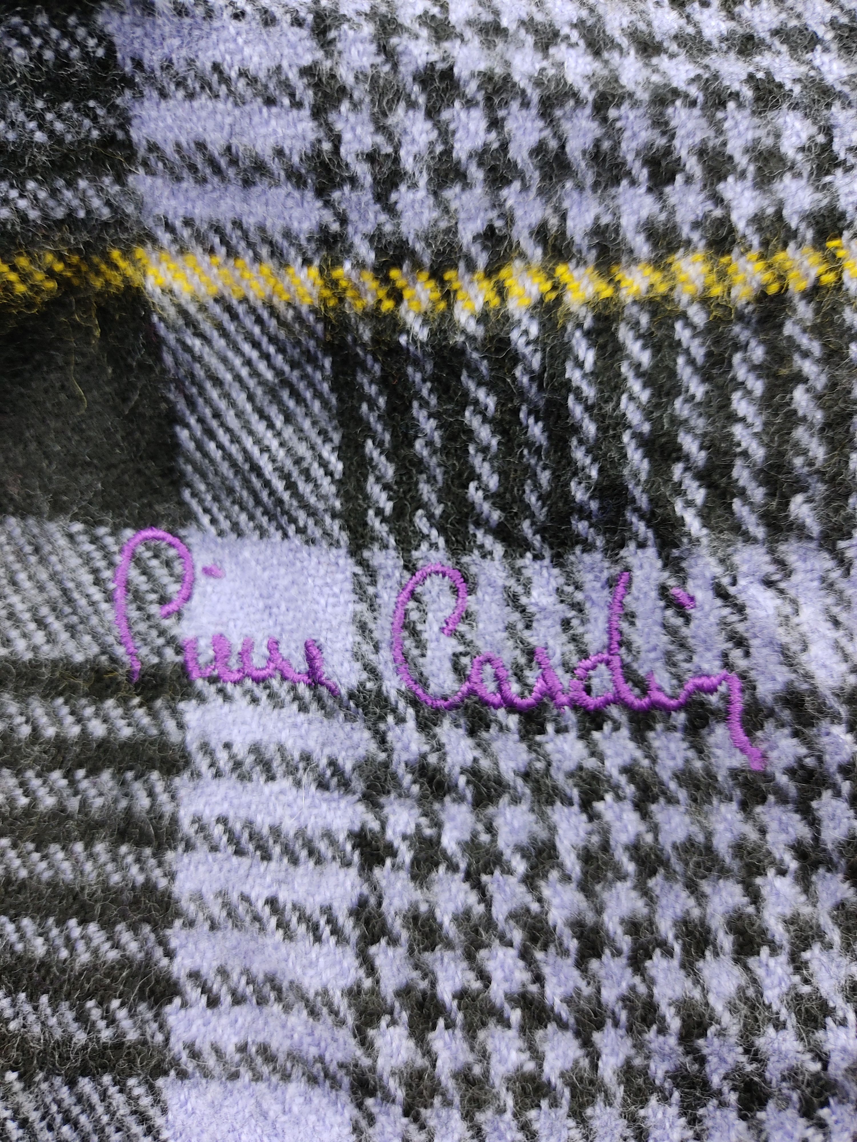 Designer Pierre Cardin Collection Plaid Check Striped Scarf Muffler Size ONE SIZE - 3 Thumbnail