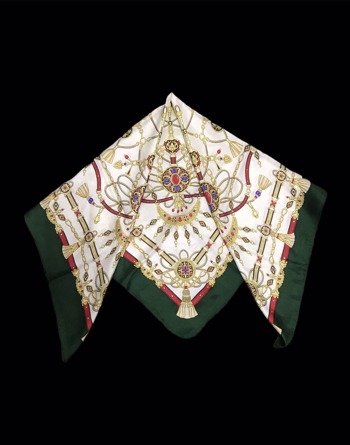 Japanese Brand Vintage Art Scarf Baroque Printed Screen Motif Size ONE SIZE - 2 Thumbnail