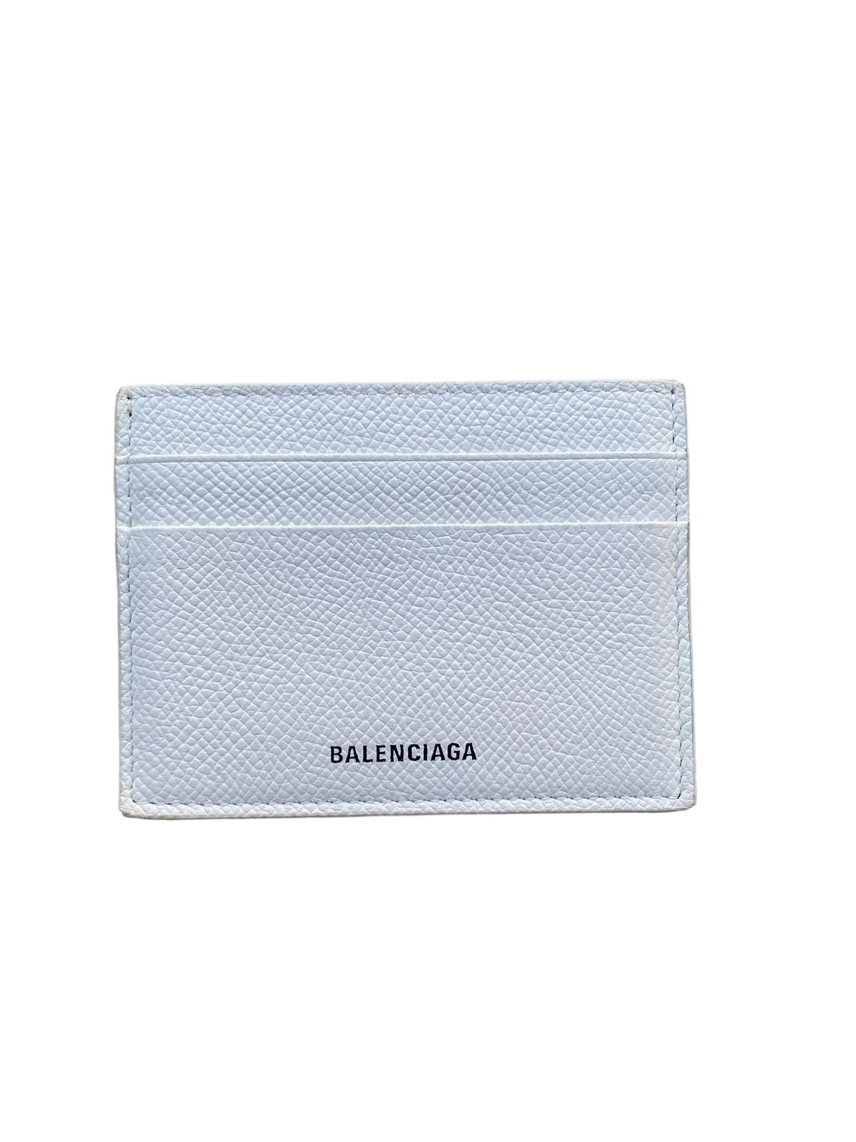 Pre-owned Balenciaga Card Holder Wallet In White
