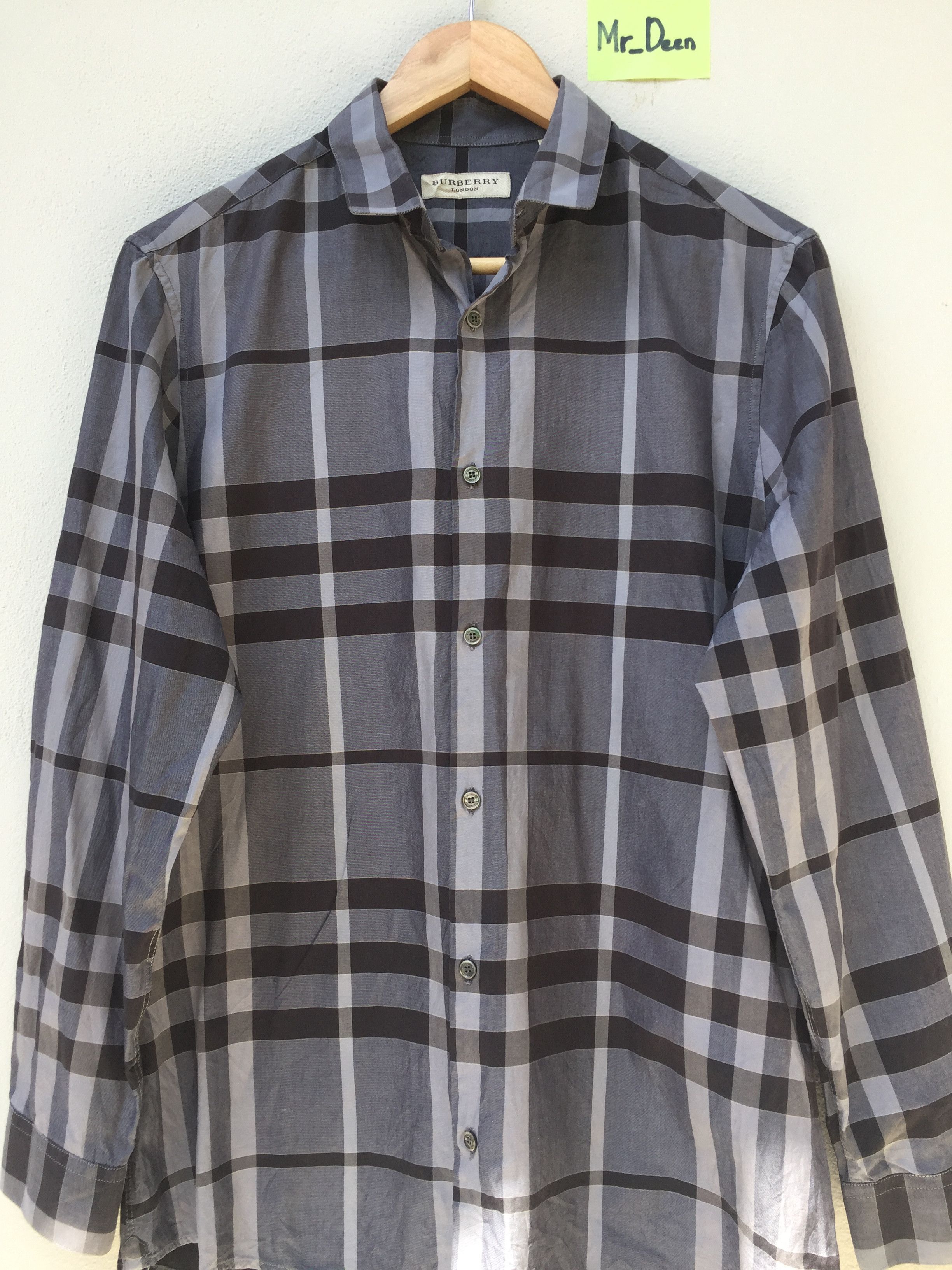 Burberry Burberry London Long Sleeve Button-up (Charcoal) Size US M / EU 48-50 / 2 - 4 Thumbnail