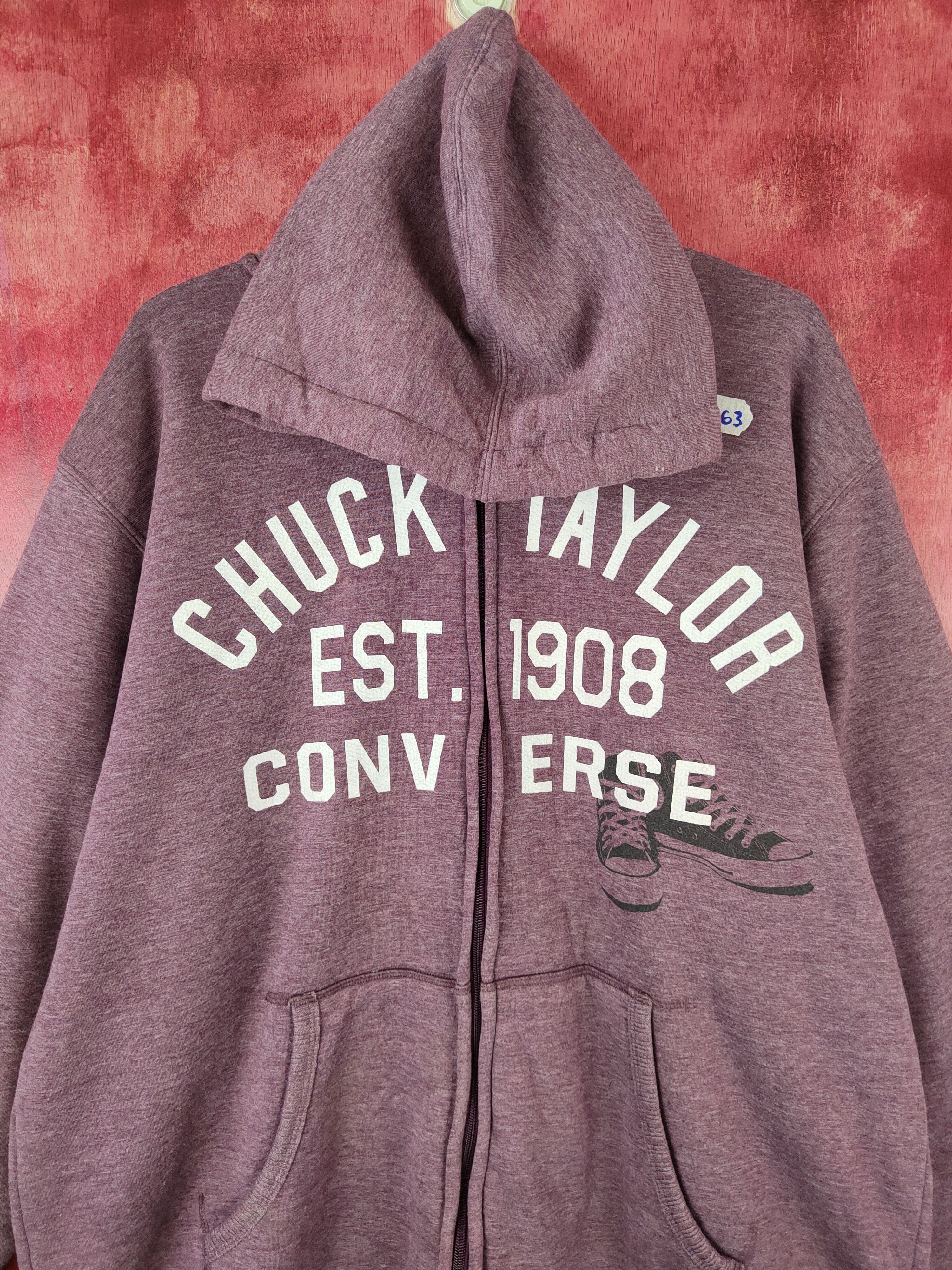 Converse Converse-All Star Purple Hoodie Sweater #5463 Size US XXL / EU 58 / 5 - 2 Thumbnail