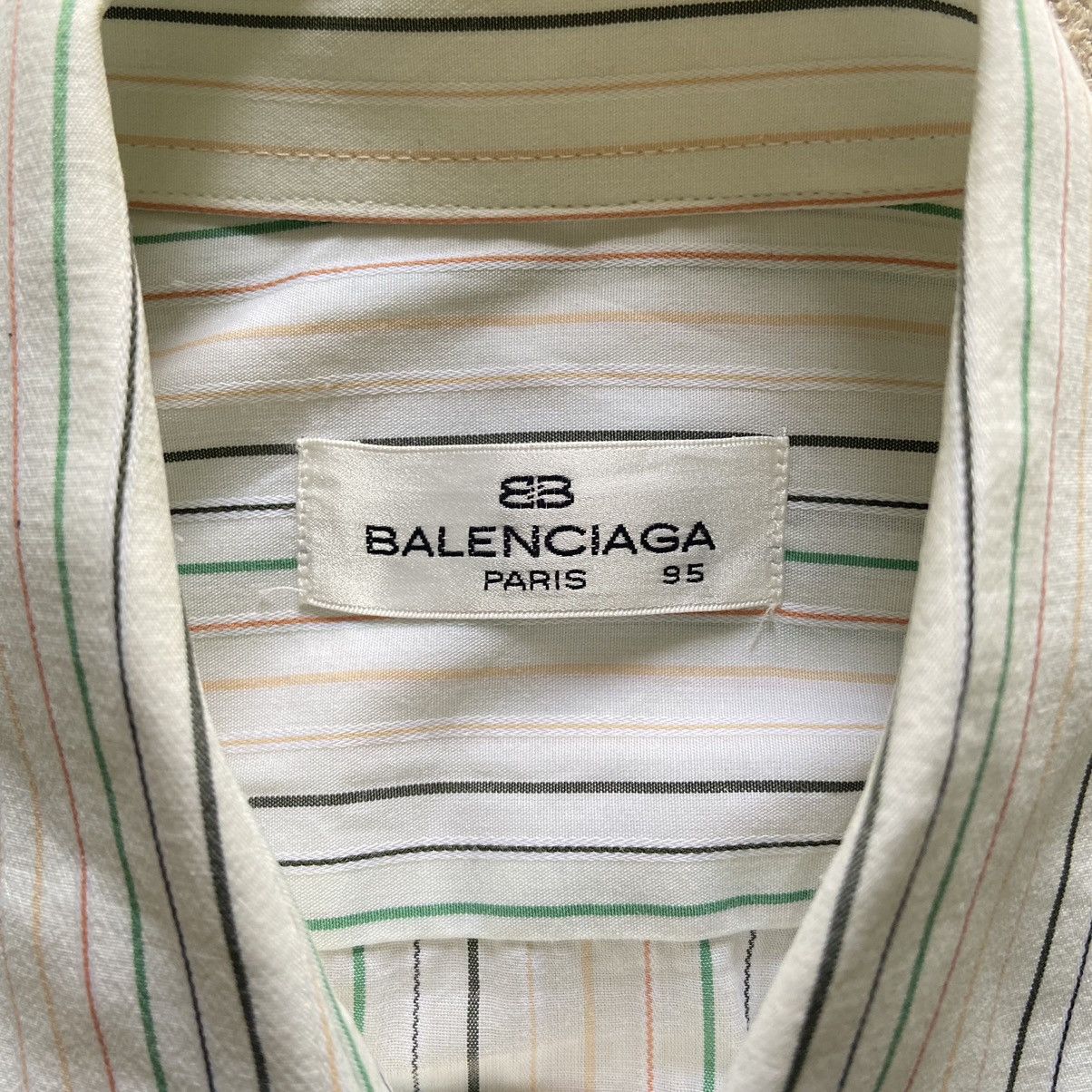 Balenciaga Vintage 90's Balenciaga Striped Shirt Size US M / EU 48-50 / 2 - 5 Thumbnail