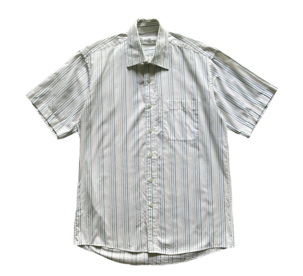 Balenciaga Vintage 90's Balenciaga Striped Shirt Size US M / EU 48-50 / 2 - 1 Thumbnail