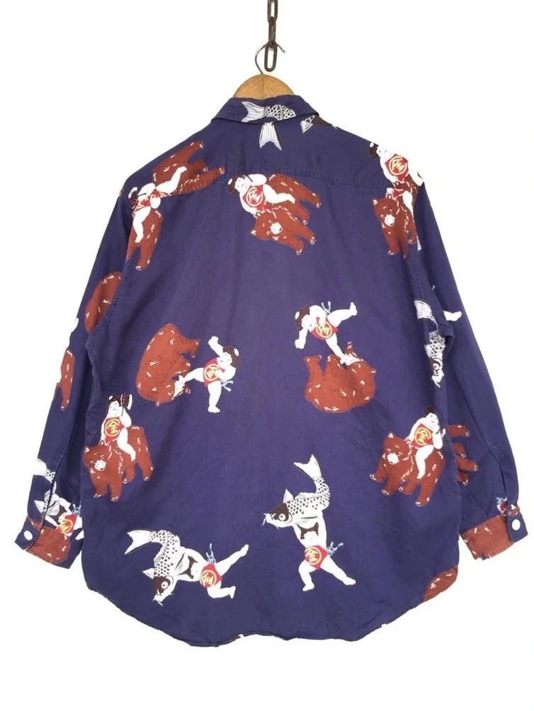 Vintage Vintage Powder Overprint Shirt Button Size US L / EU 52-54 / 3 - 3 Thumbnail