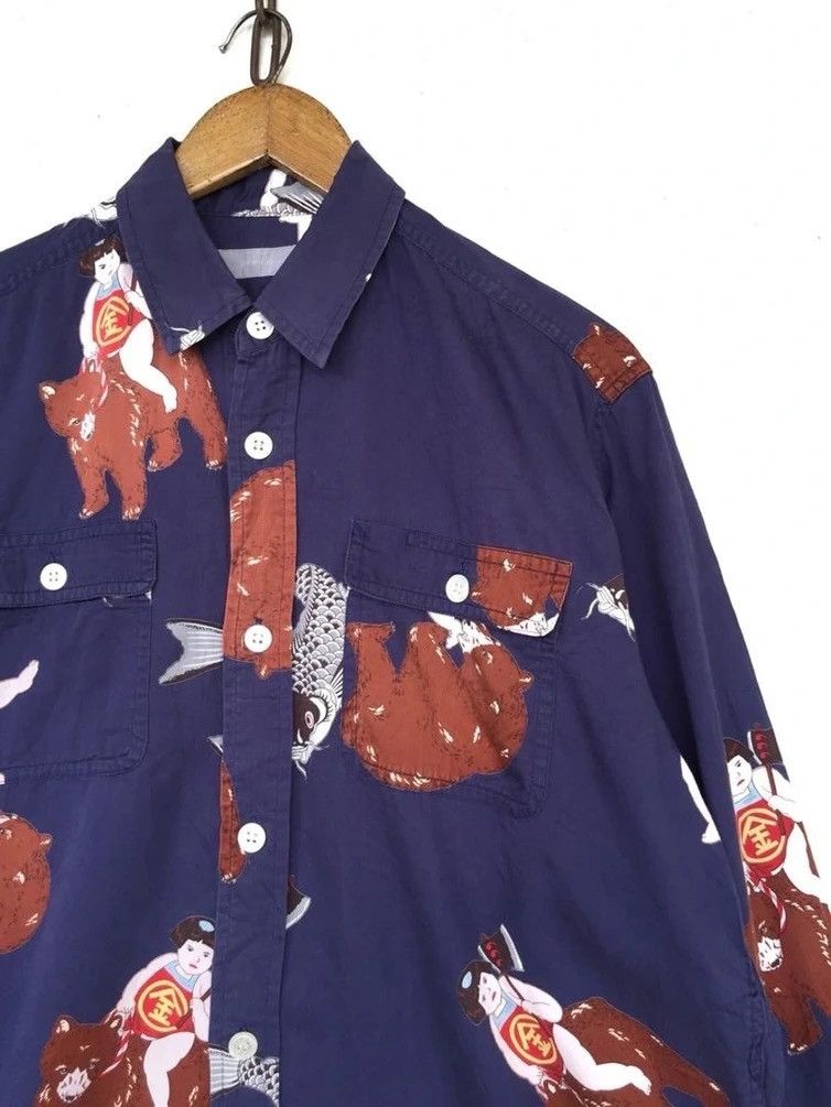 Vintage Vintage Powder Overprint Shirt Button Size US L / EU 52-54 / 3 - 2 Thumbnail