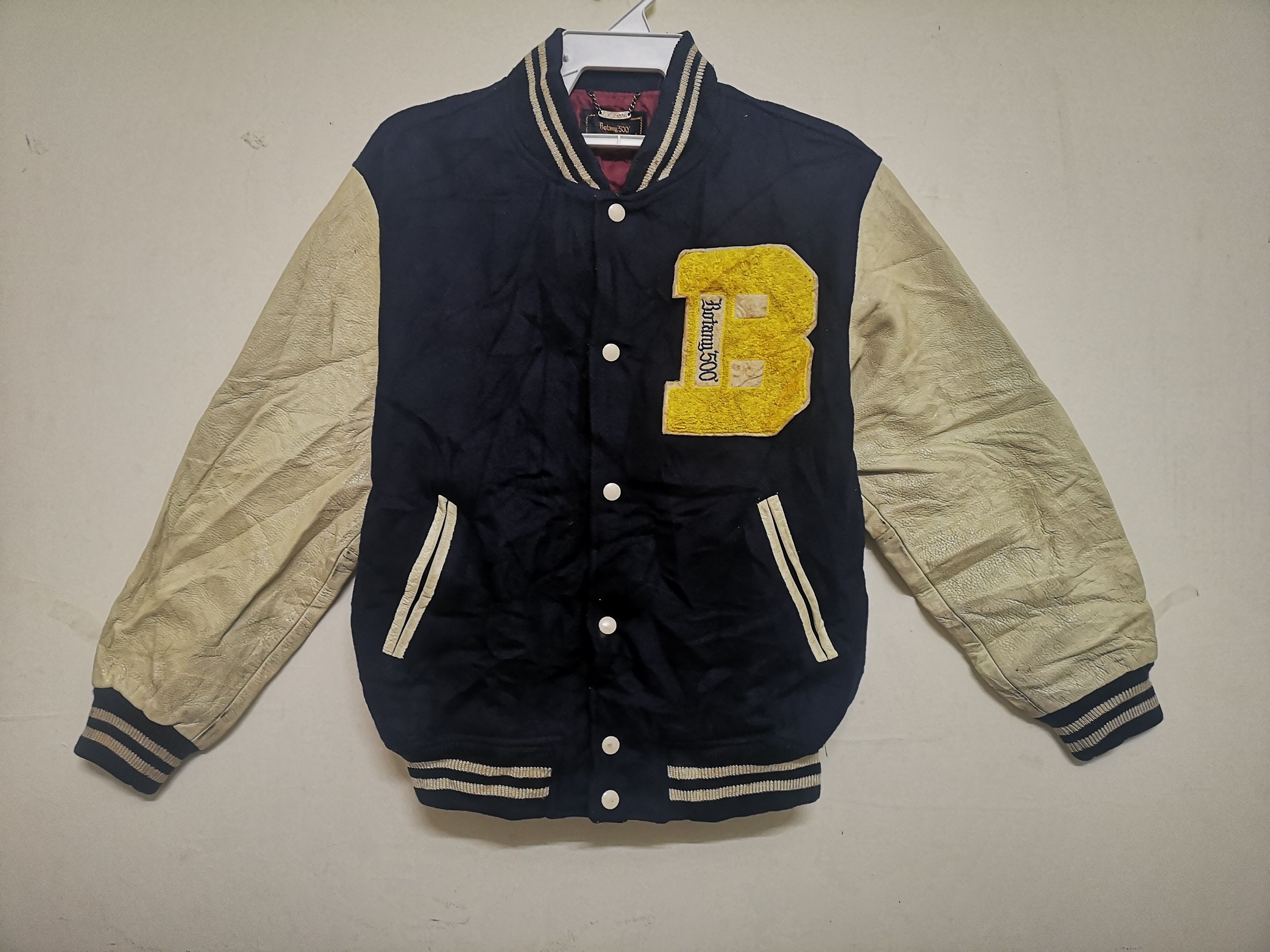 Vintage Vintage Botani Varsity wool/sleeve Leather Size US L / EU 52-54 / 3 - 1 Thumbnail
