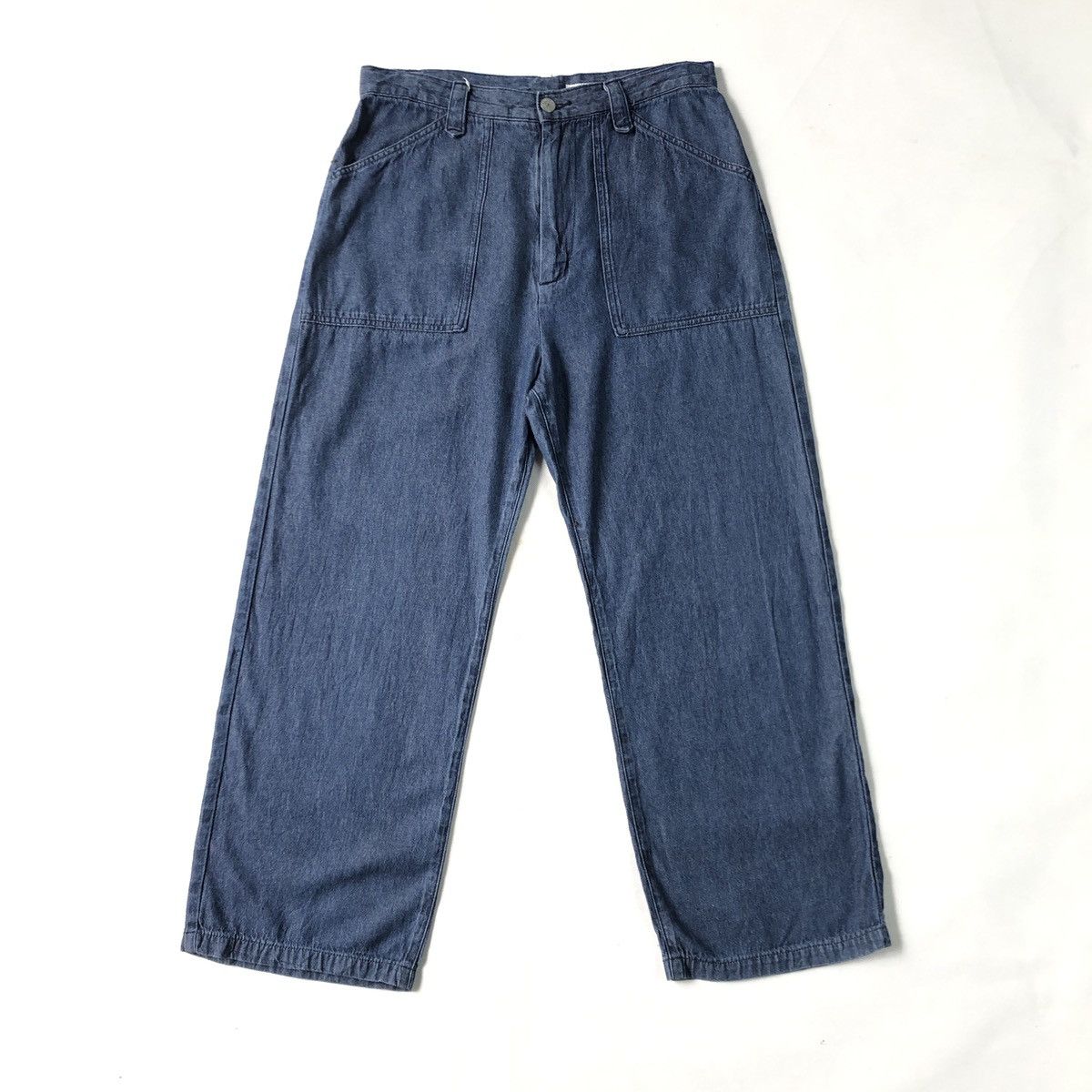 image of Sunao Kuwahara By Issey Miyake Usn Military Designer Jeans in Blue Denim, Women's (Size 30)