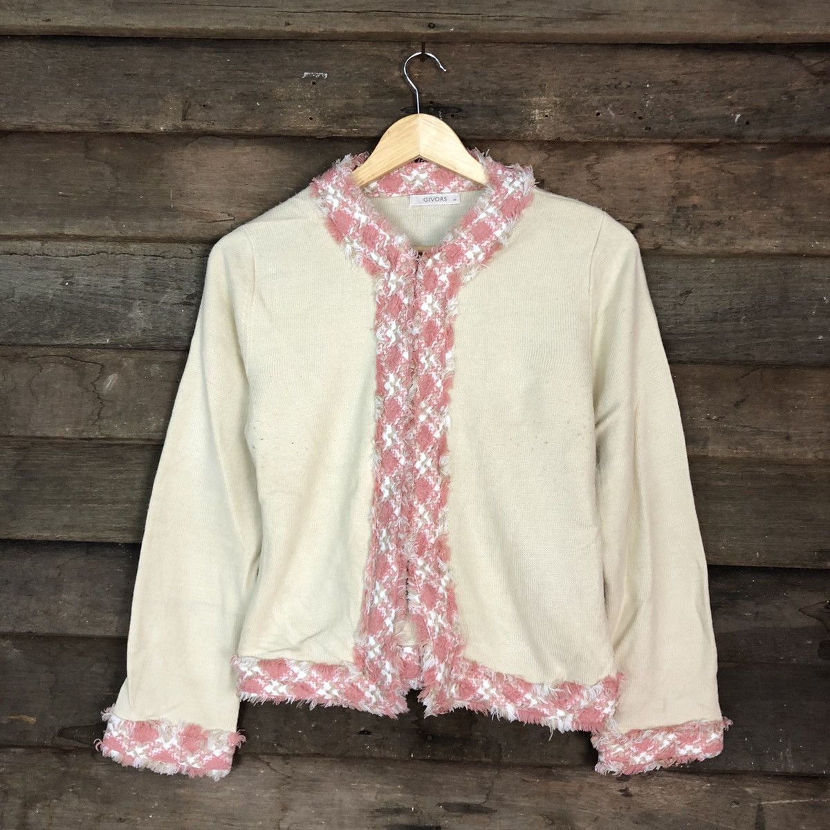 Homespun Knitwear DLL Givors Vream Shaggy Knitwear cardigan japan #c682 Size S / US 4 / IT 40 - 3 Thumbnail