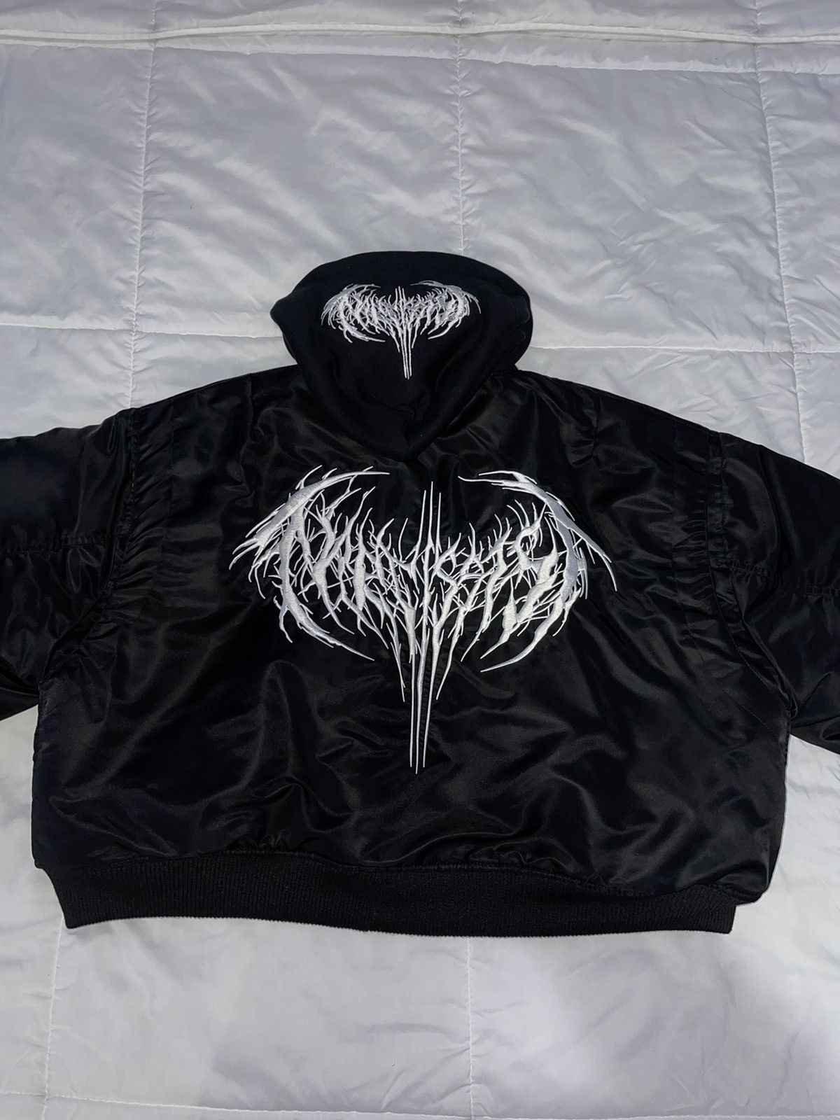 Playboi Carti Black Narcissist Cropped Bomber Jacket – On