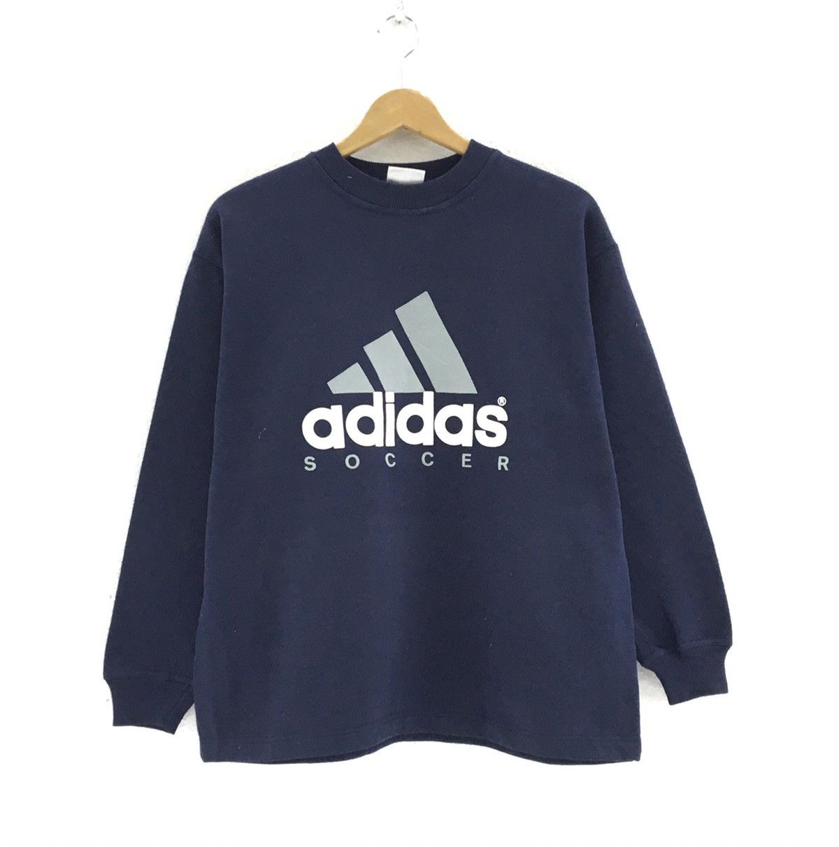 Adidas Vintage 90s Adidas Soccer Sweatshirt Big Logo Size US S / EU 44-46 / 1 - 1 Thumbnail