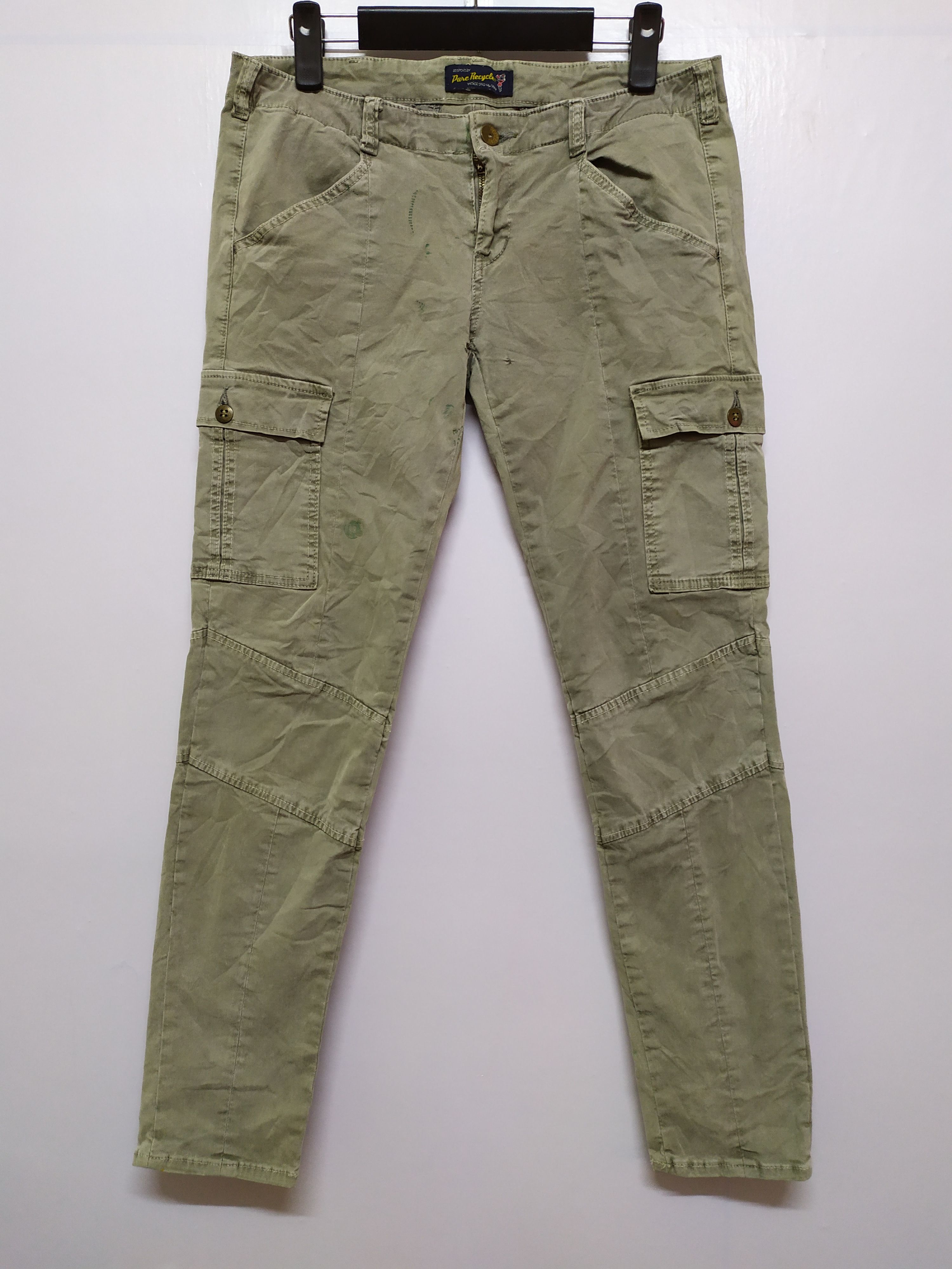 Japanese Brand × Vintage PURE RECYCLED CARGO PANTS/ FADED DISTRESSED SKINNY STYLE Size US 29 - 1 Thumbnail