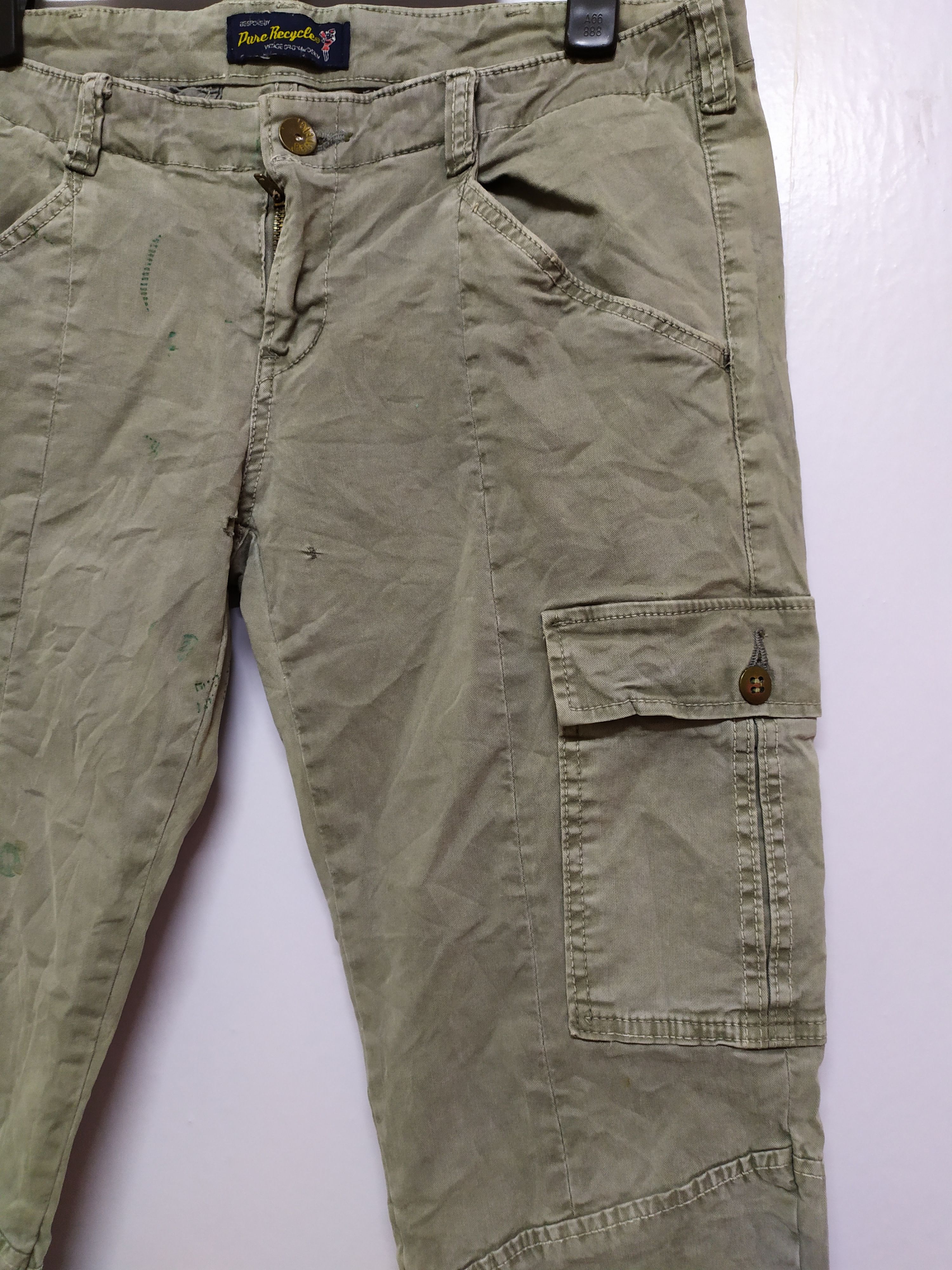 Japanese Brand × Vintage PURE RECYCLED CARGO PANTS/ FADED DISTRESSED SKINNY STYLE Size US 29 - 4 Thumbnail