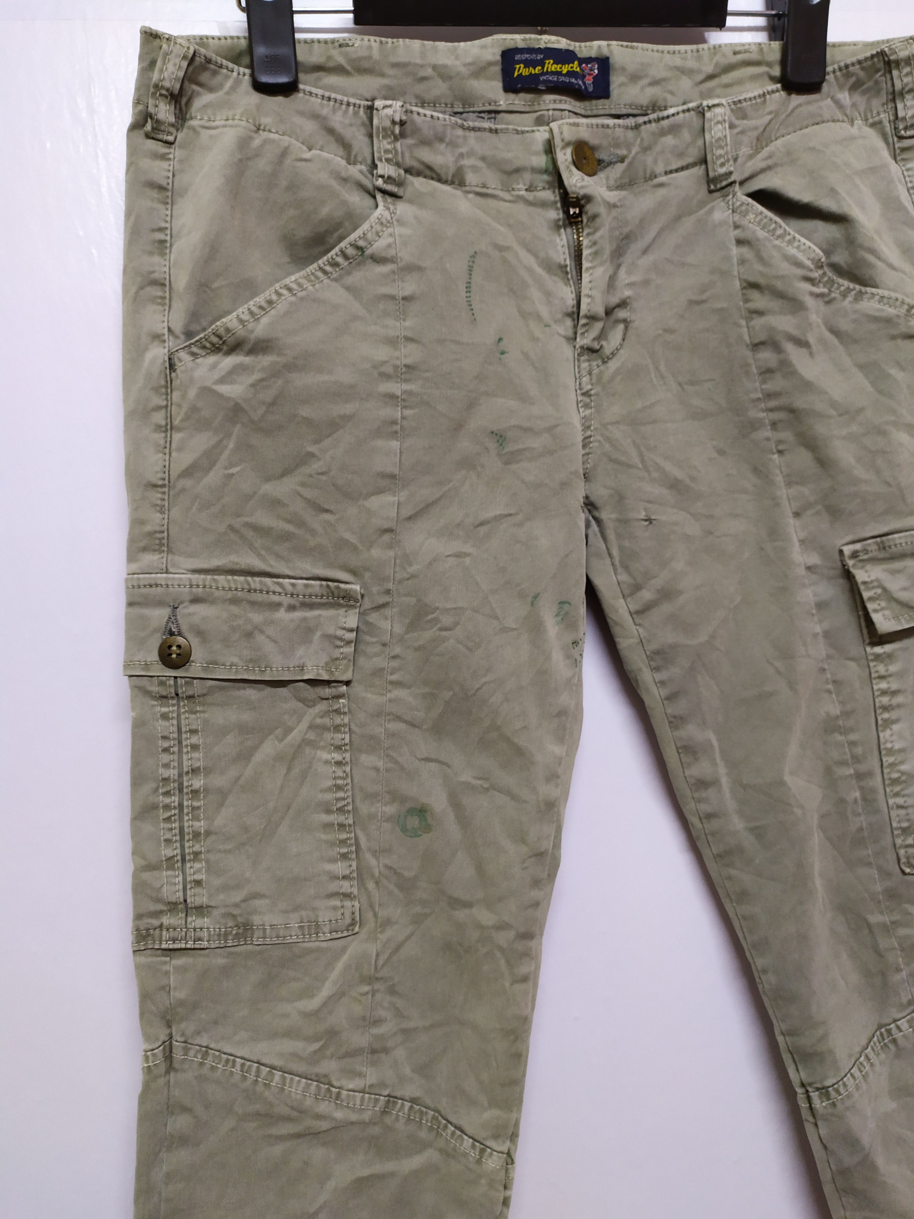 Japanese Brand × Vintage PURE RECYCLED CARGO PANTS/ FADED DISTRESSED SKINNY STYLE Size US 29 - 5 Thumbnail