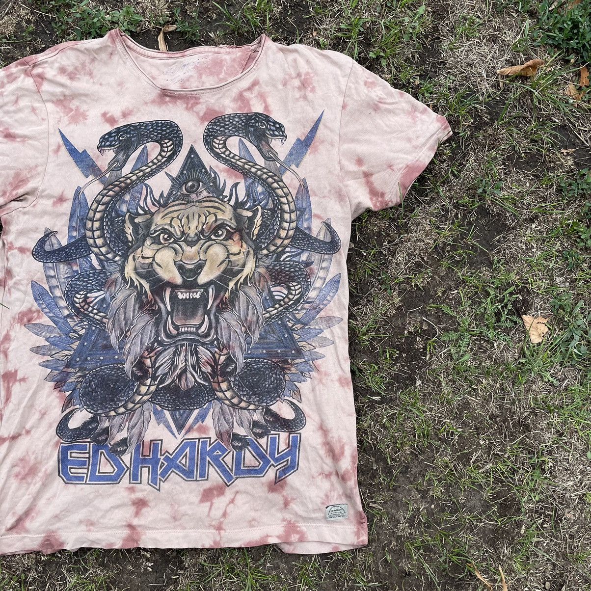 Vintage Y2K Ed Hardy Sun Faded Dragon Graphic Tee Streetwear Baggy M Size US M / EU 48-50 / 2 - 2 Thumbnail