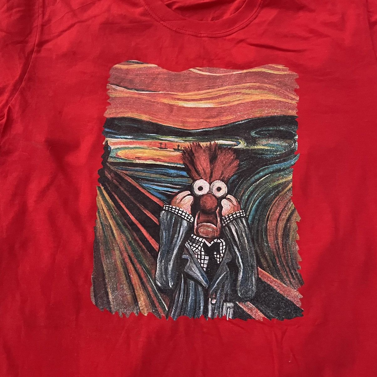 Vintage Vintage 90s Horror Graphic Tee Sun Faded Red Skate Baggy M Size US M / EU 48-50 / 2 - 2 Thumbnail