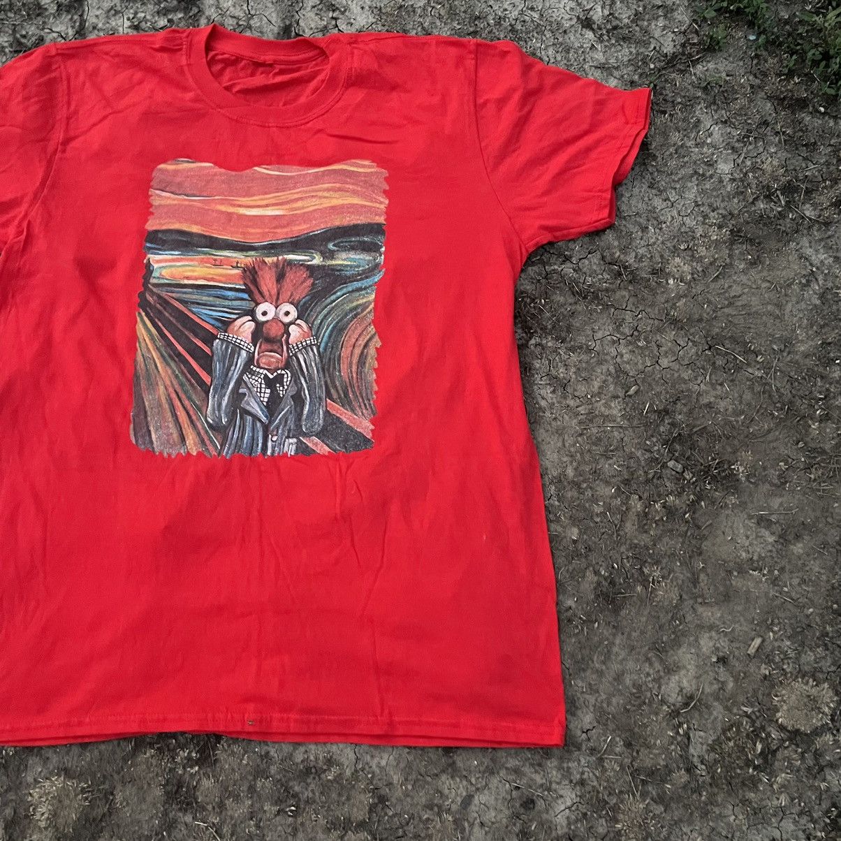 Vintage Vintage 90s Horror Graphic Tee Sun Faded Red Skate Baggy M Size US M / EU 48-50 / 2 - 3 Thumbnail