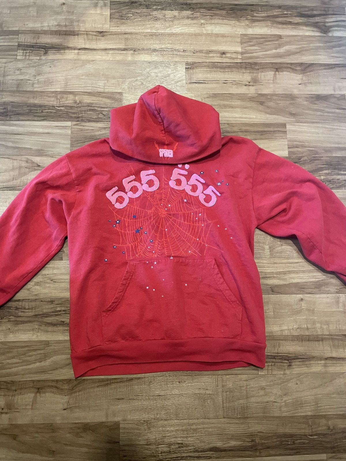 Spider Worldwide Sp5der Worldwide Red Angel Number 555 Hoodie | Grailed