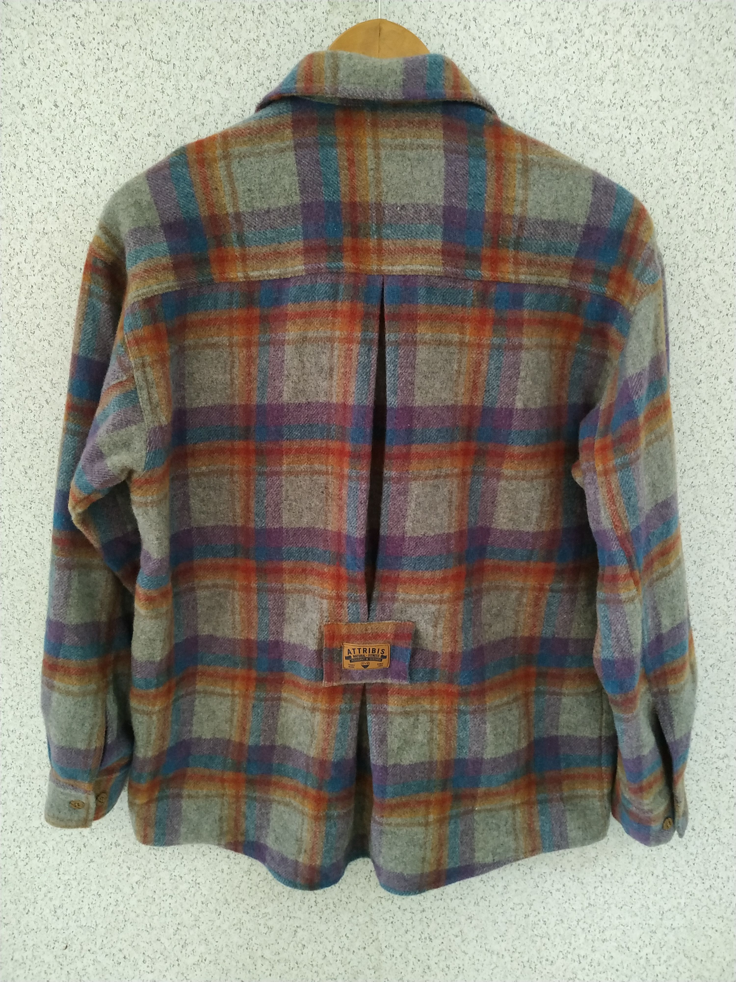 Flannel Vintage Attribis Wool Checkered Flannel Size US M / EU 48-50 / 2 - 2 Thumbnail