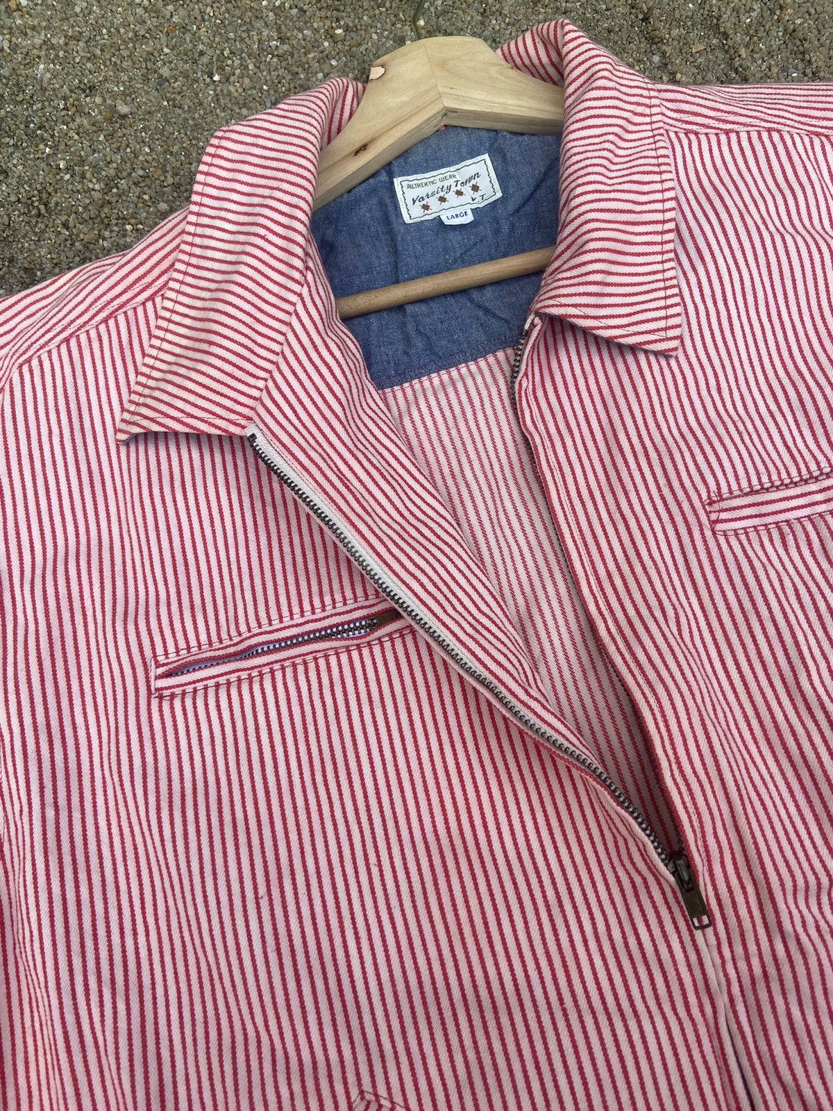 Vintage Vintage Varsity Town Striped Zip Up Worker Jacket Size US L / EU 52-54 / 3 - 8 Thumbnail