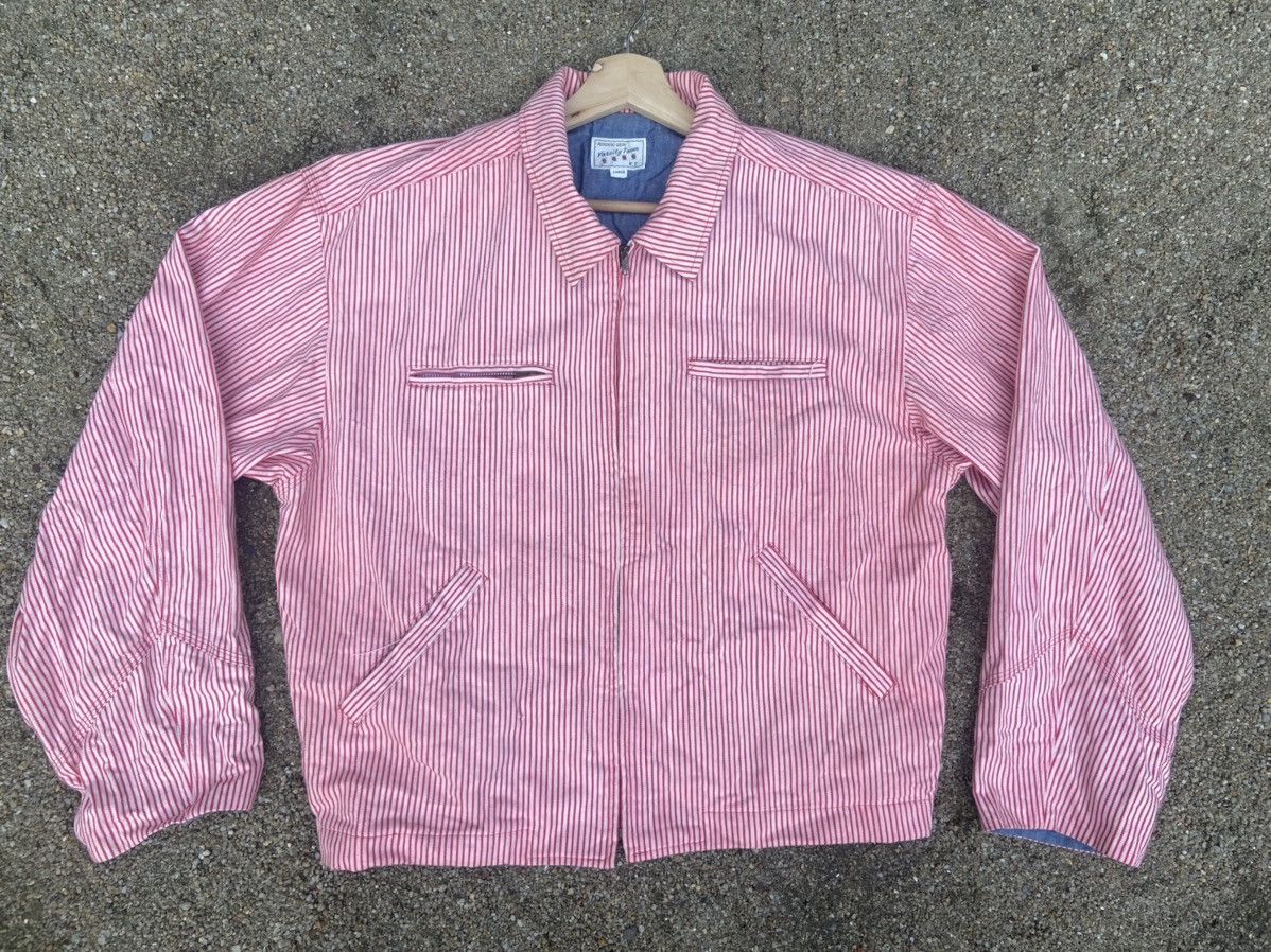 Vintage Vintage Varsity Town Striped Zip Up Worker Jacket Size US L / EU 52-54 / 3 - 5 Thumbnail