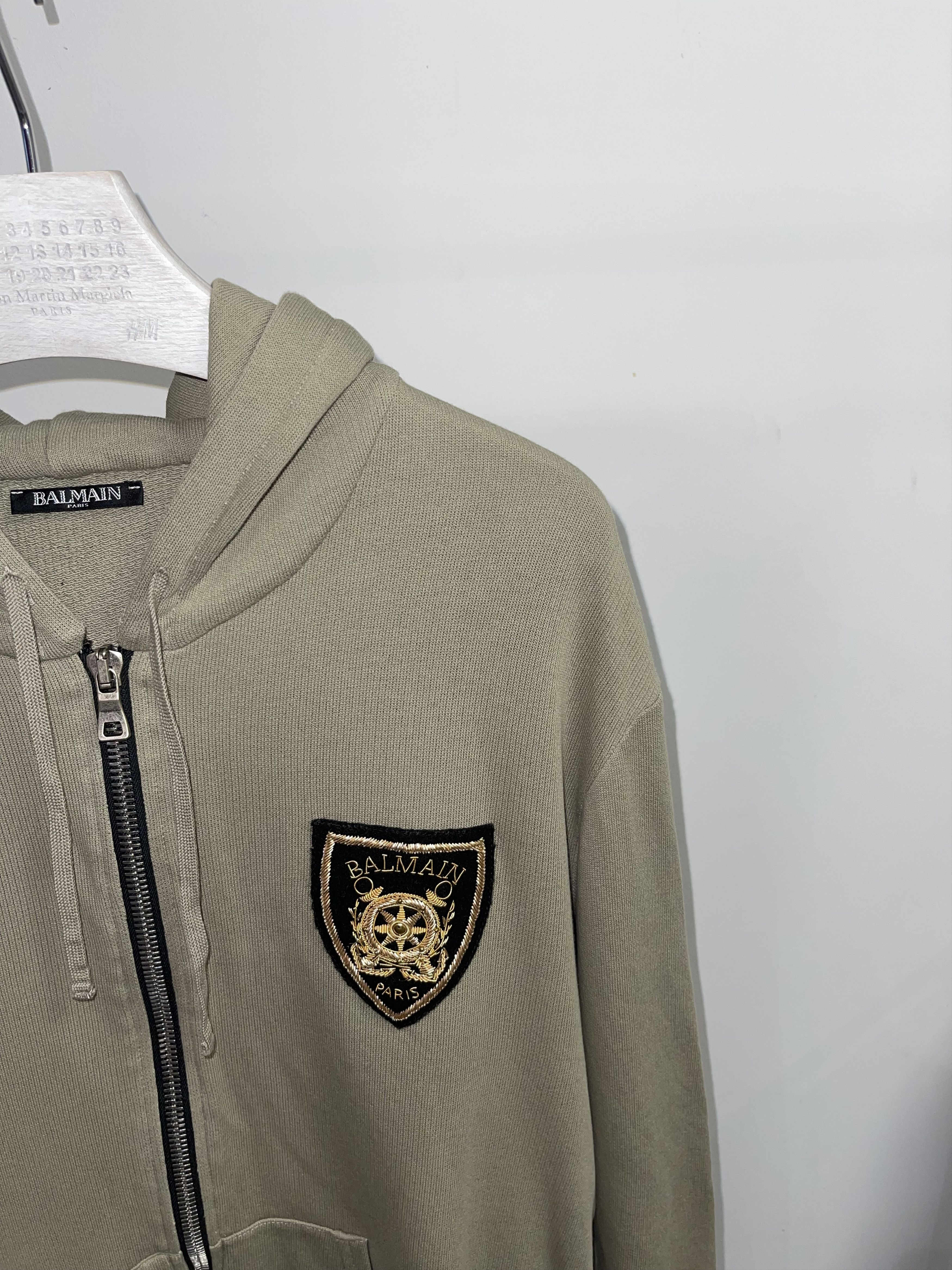 Balmain Balmain Big Logo Zipped Military Green Hoodie Size US L / EU 52-54 / 3 - 2 Thumbnail