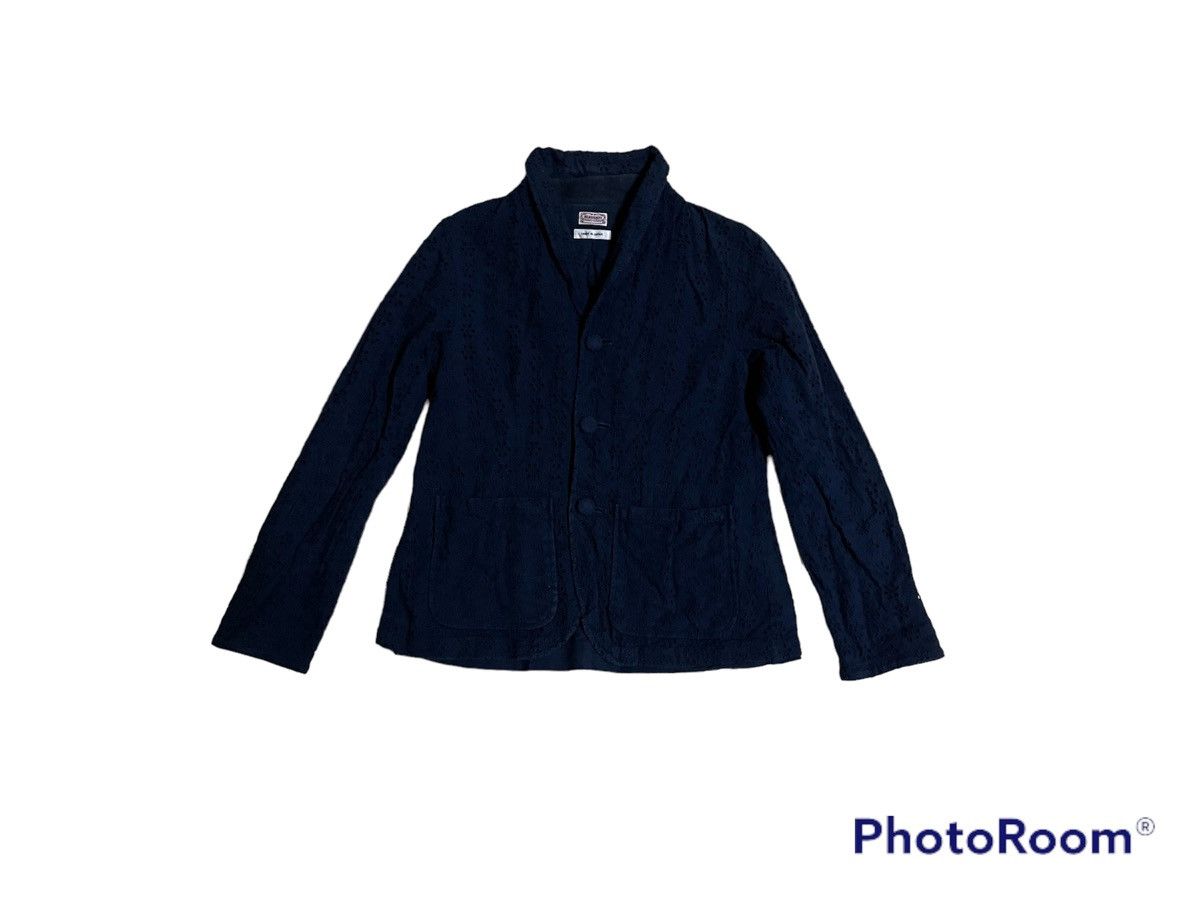 image of Beams Plus Beamsboy Mesh Blazer in Blue, Men's (Size Small)