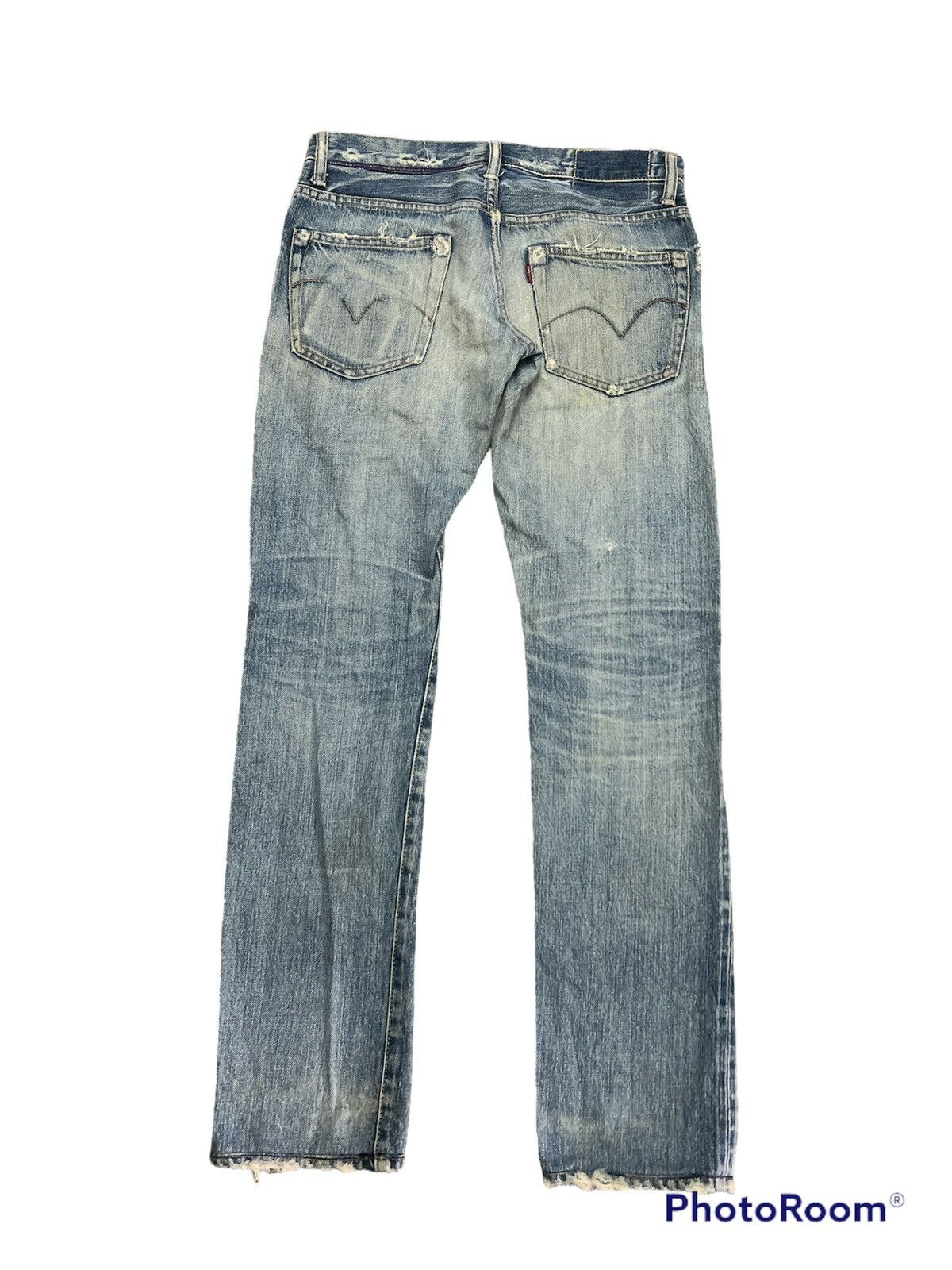 Japanese Brand THRASHED HYSTERIC GLAMOUR STUDDED SALVAGE DENIM PANTS Size US 29 - 6 Thumbnail