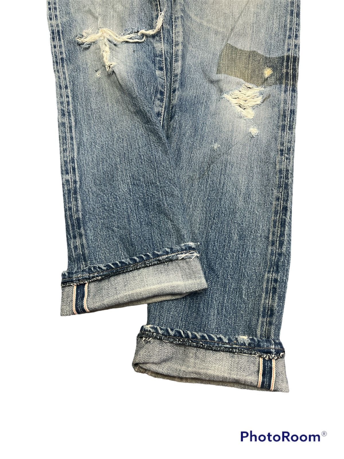 Japanese Brand THRASHED HYSTERIC GLAMOUR STUDDED SALVAGE DENIM PANTS Size US 29 - 5 Thumbnail