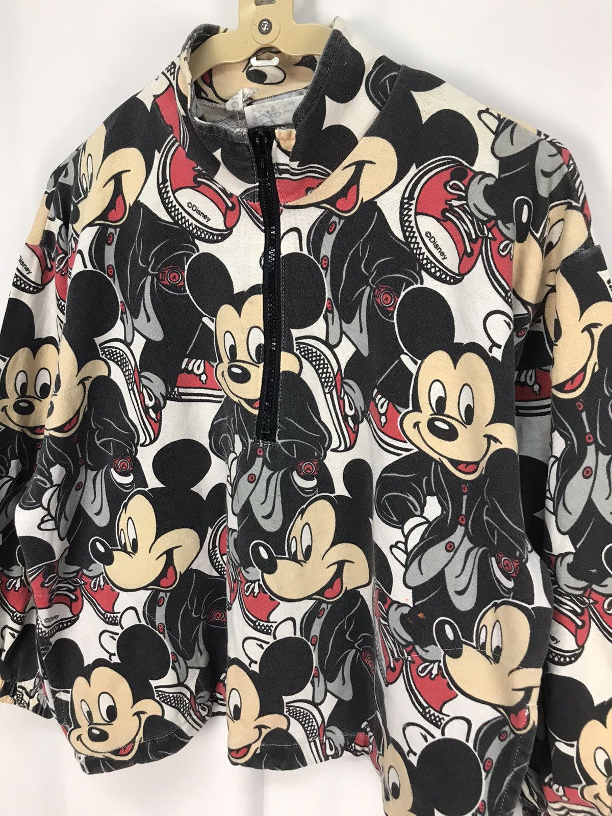 Disney × Mickey Mouse × Vintage Vintage Mickey Mouse half zipper croptop sweatshirt Size M / US 6-8 / IT 42-44 - 3 Thumbnail